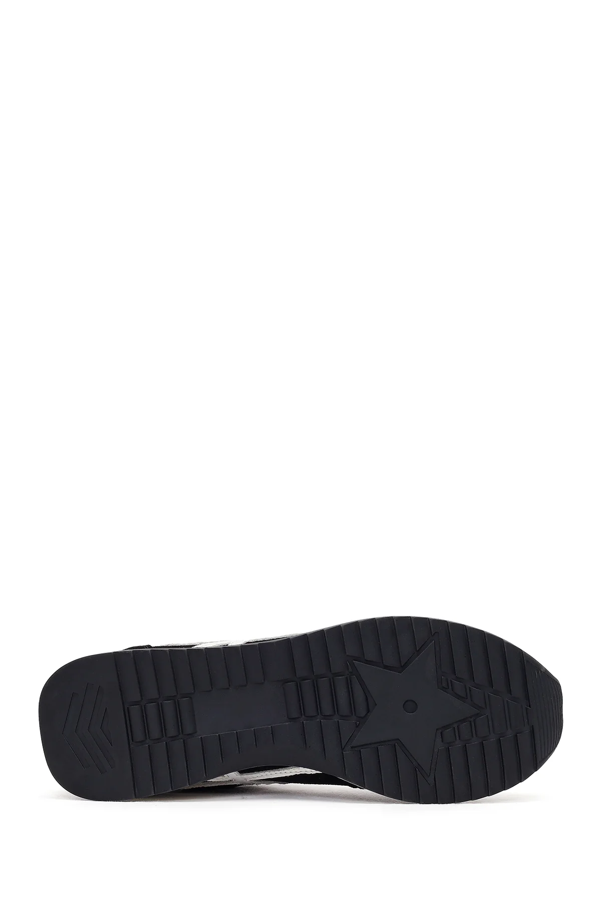 Kadın Siyah Bağcıklı Deri Sneaker - Image 5