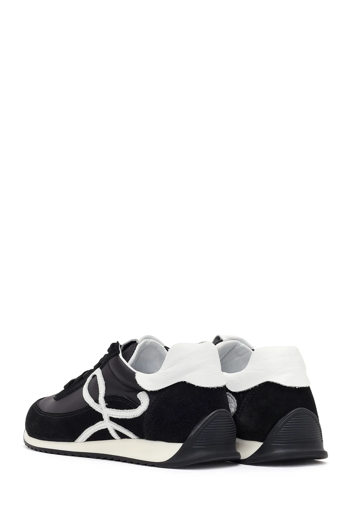Kadın Siyah Bağcıklı Deri Sneaker - Image 6