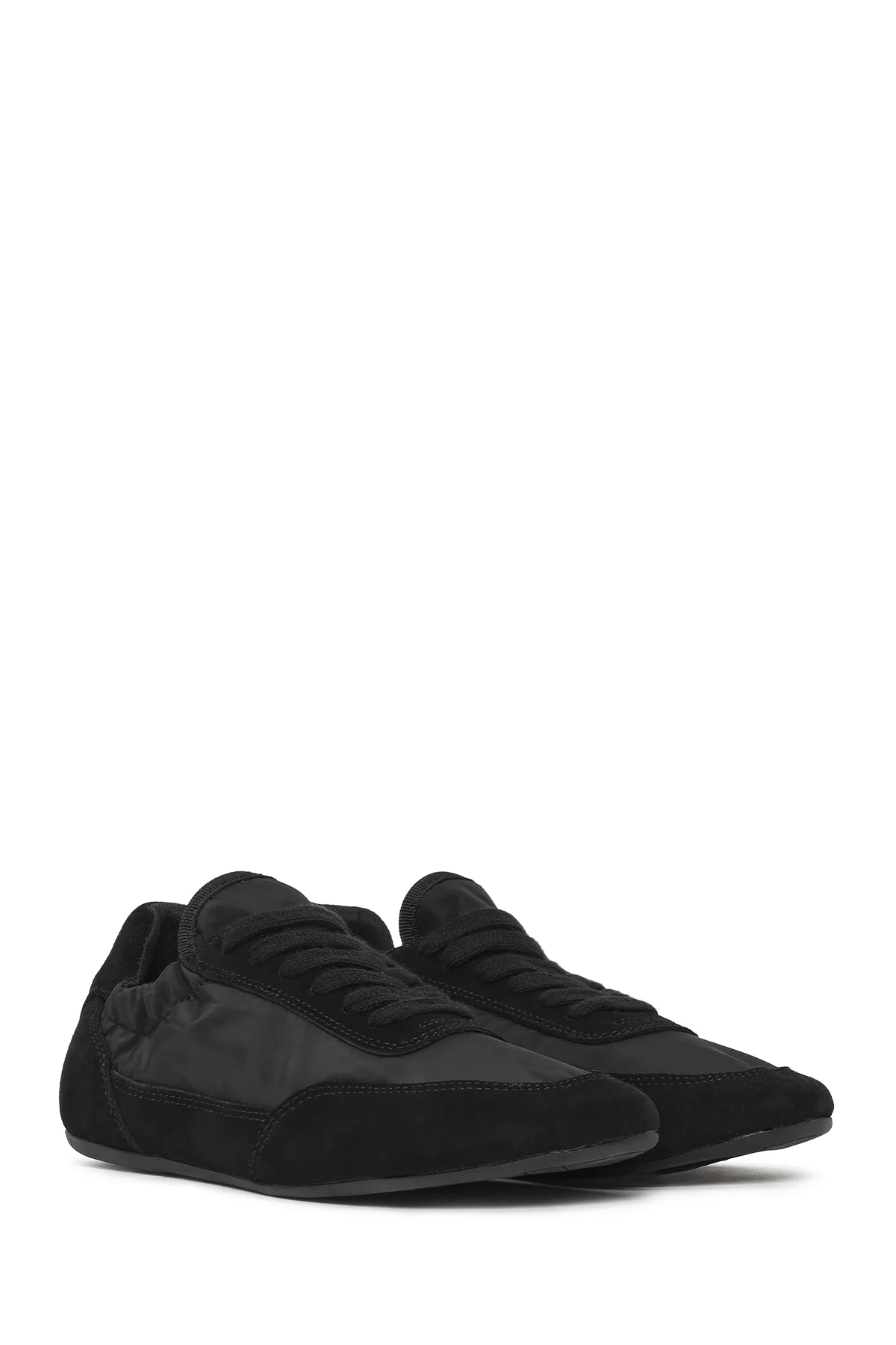 Kadın Siyah Bağcıklı Deri Sneaker - Image 2