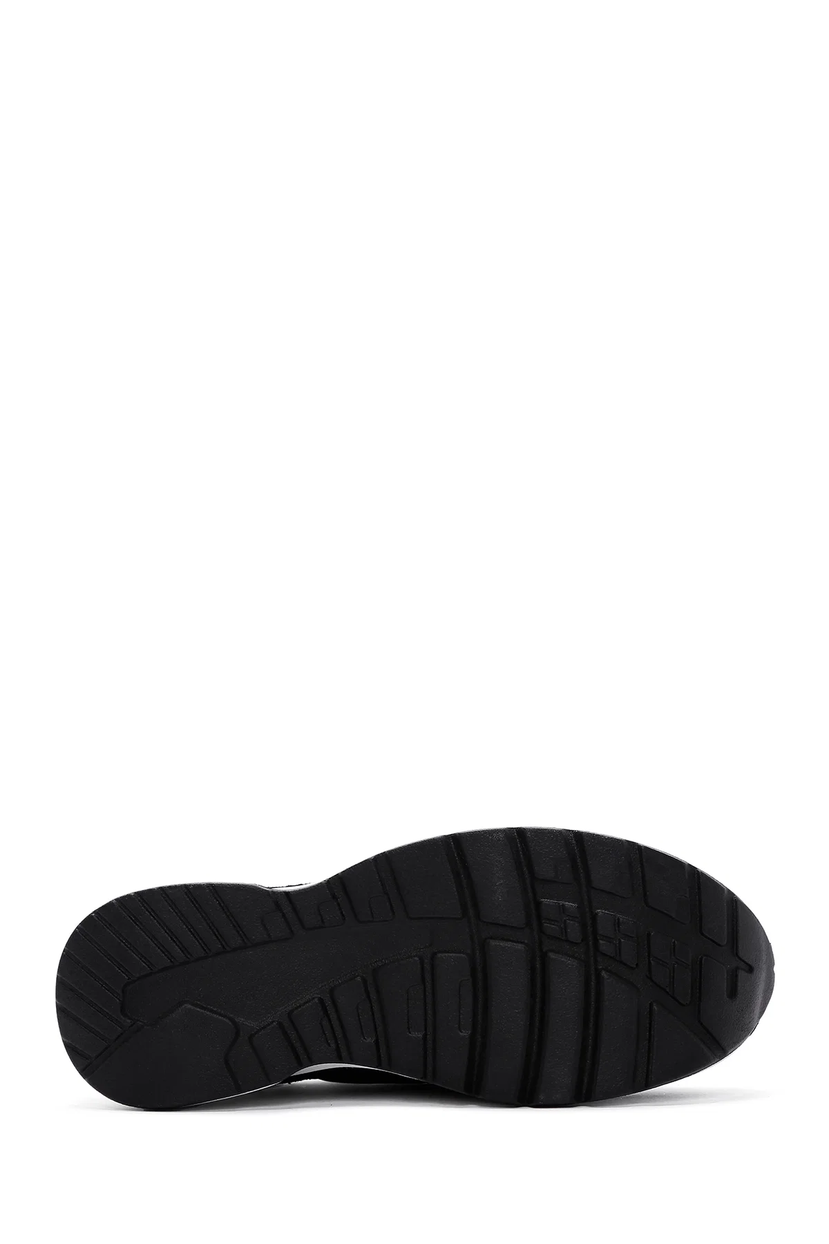 Kadın Siyah Bağcıklı Fermuar Detaylı Dolgu Topuklu Deri Sneaker - Image 4