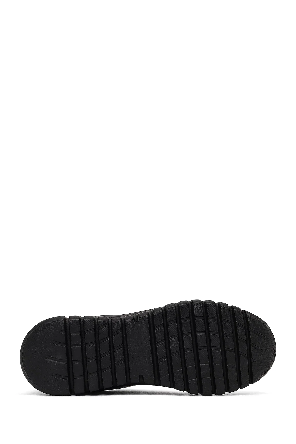 Kadın Siyah Bağcıklı Kalın Tabanlı Deri Sneaker - Image 4