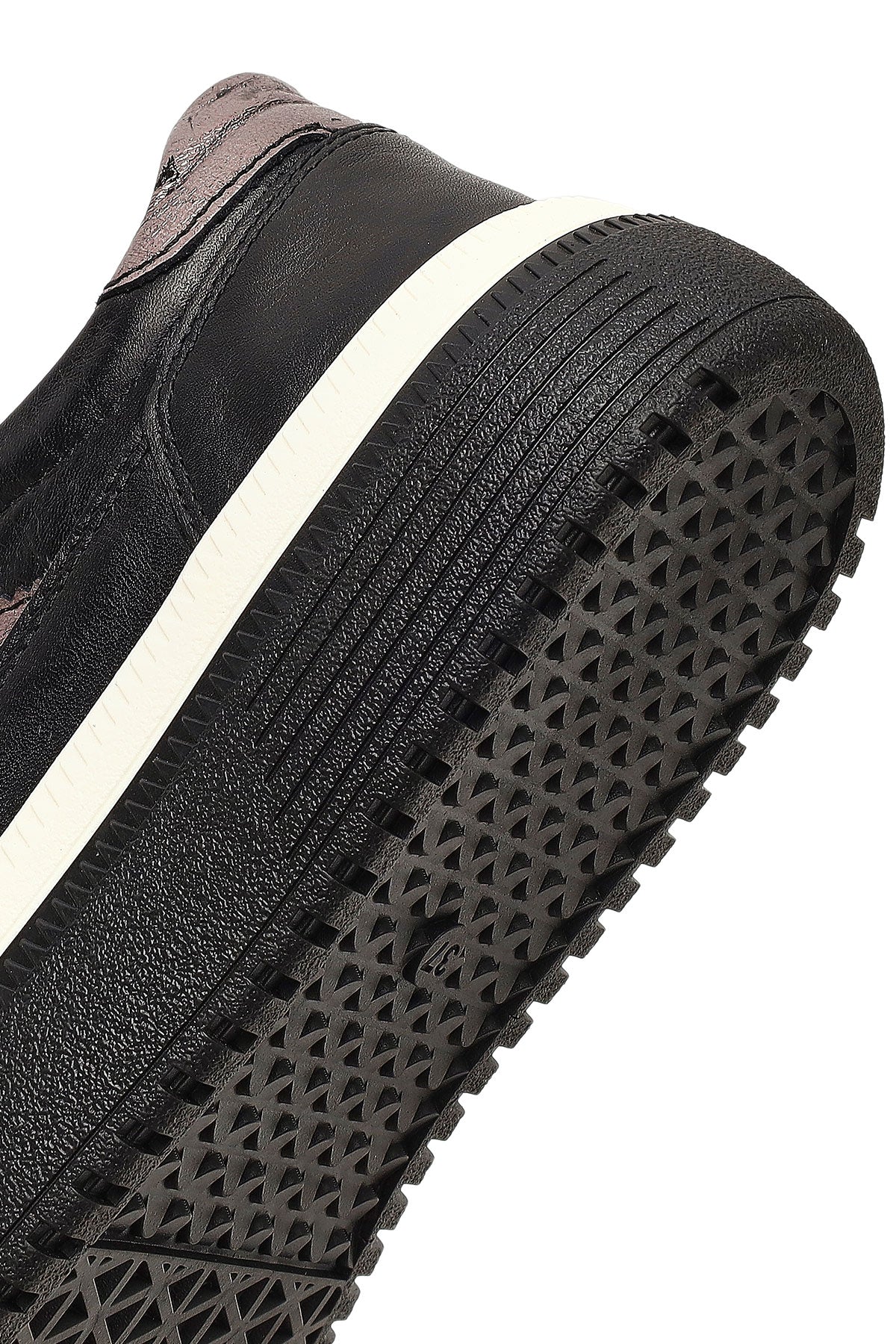 Kadın Siyah Bağcıklı Kalın Tabanlı Deri Sneaker - Image 8