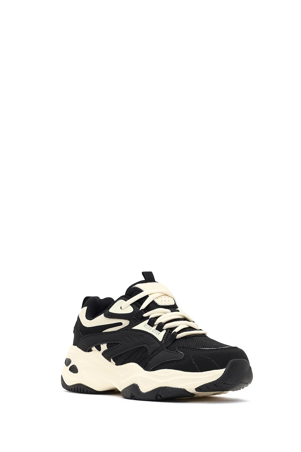 Kadın Siyah Bağcıklı Kalın Tabanlı Sneaker - Image 8