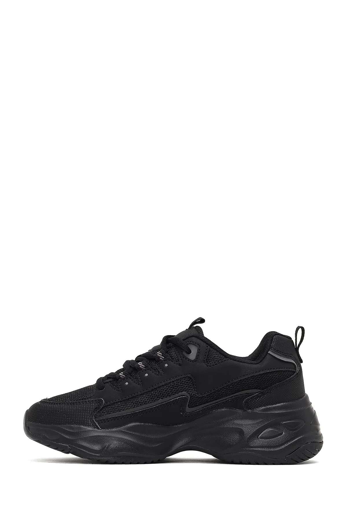 Kadın Siyah Bağcıklı Kalın Tabanlı Sneaker - Image 2