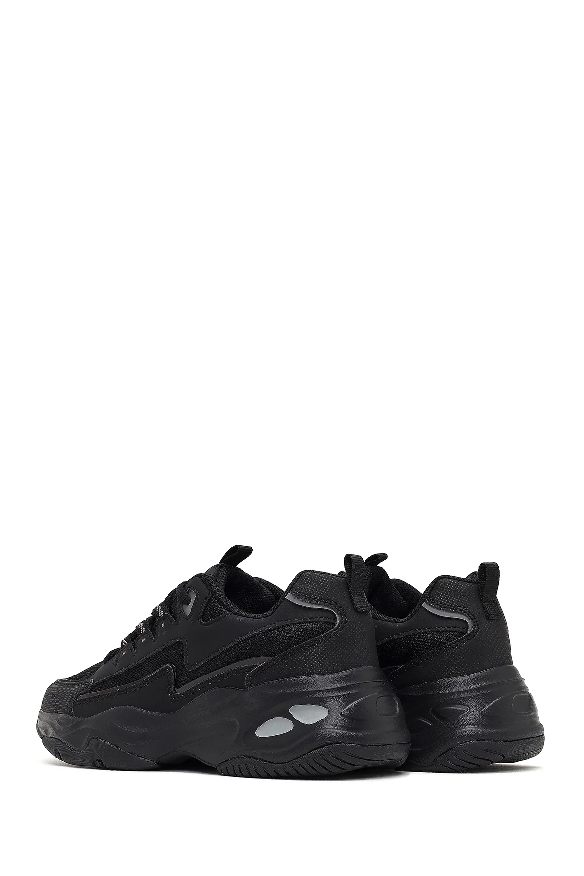 Kadın Siyah Bağcıklı Kalın Tabanlı Sneaker - Image 5