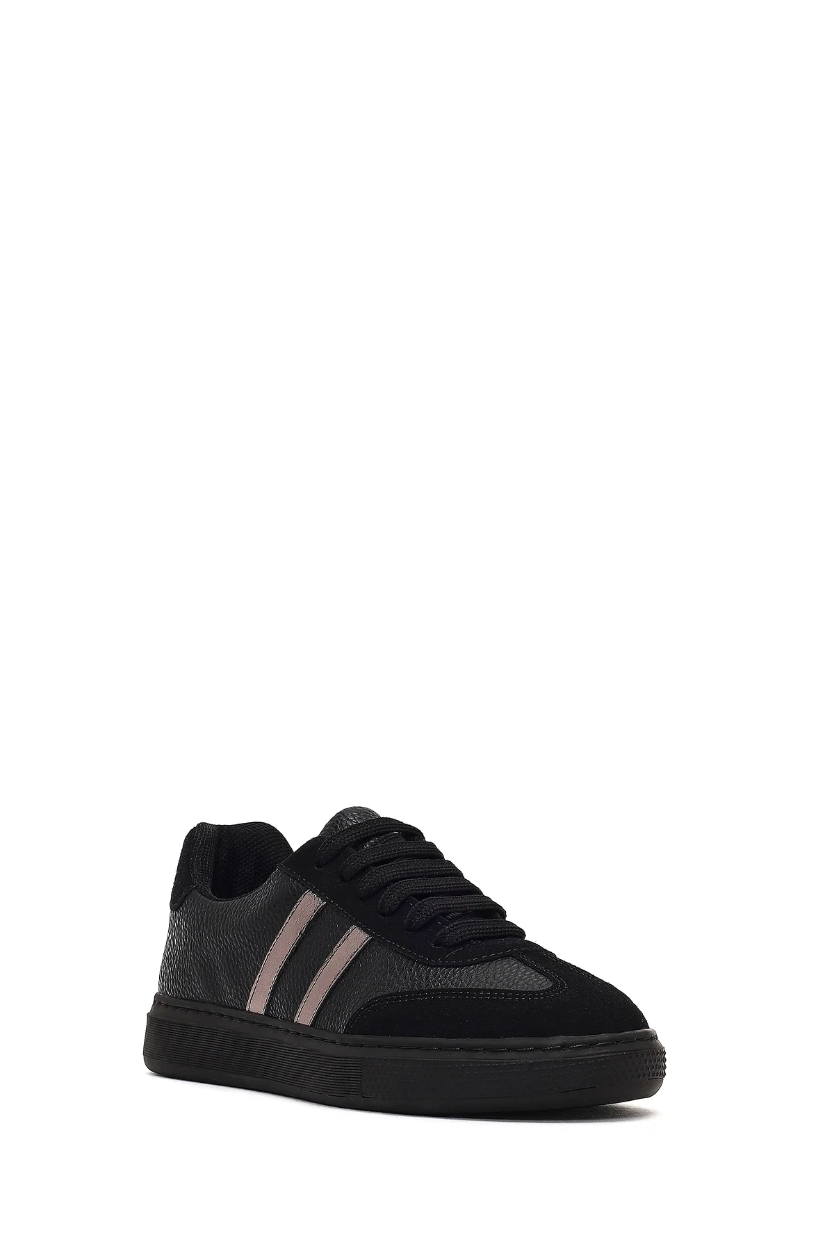 Kadın Siyah Bağcıklı Kalın Tabanlı Sneaker - Image 6