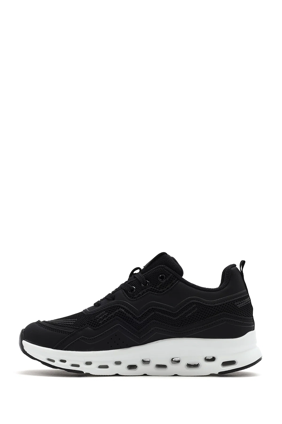 Kadın Siyah Bağcıklı Kalın Tabanlı Sneaker - Image 2