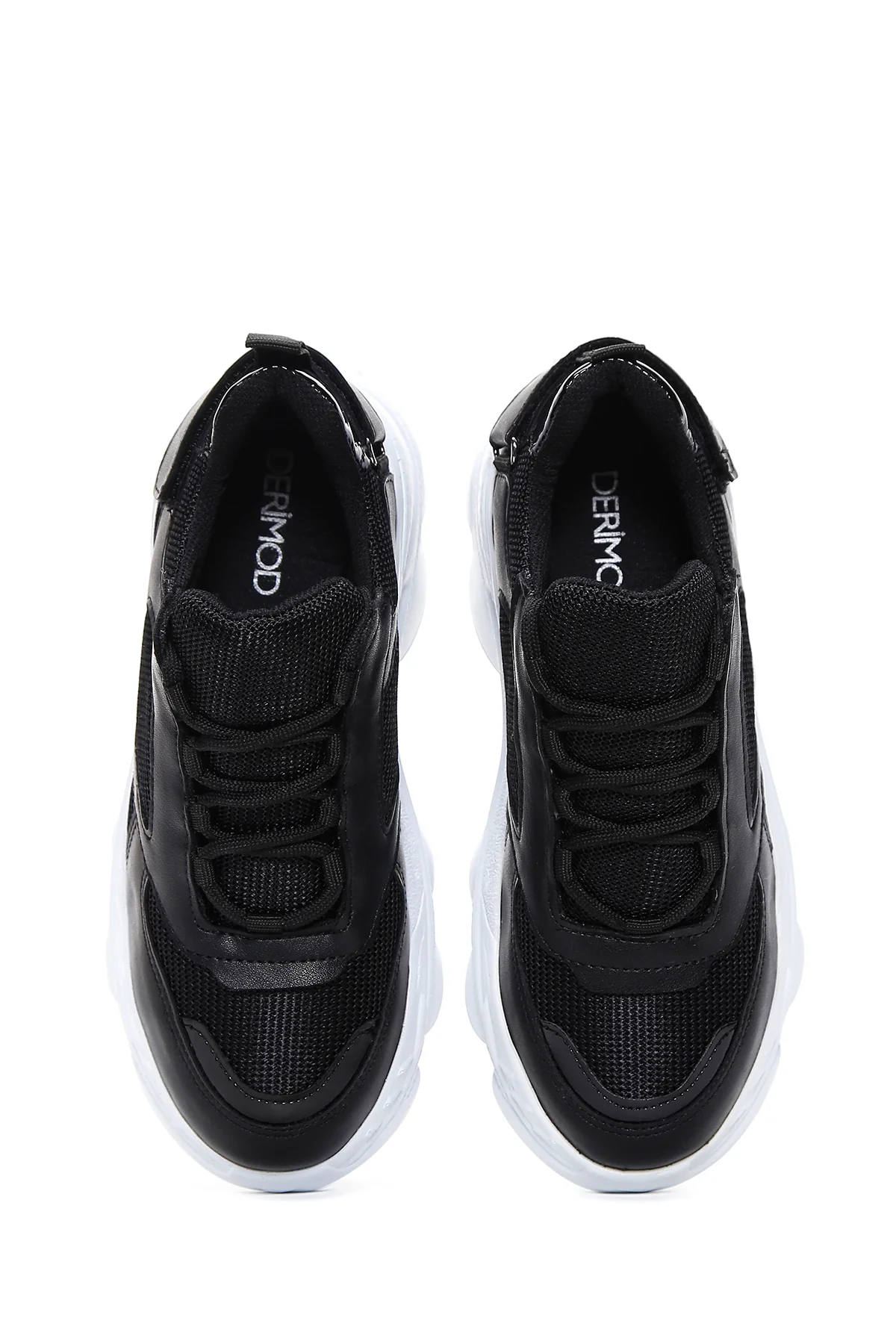 Kadın Siyah Bağcıklı Kalın Tabanlı Sneaker - Image 5