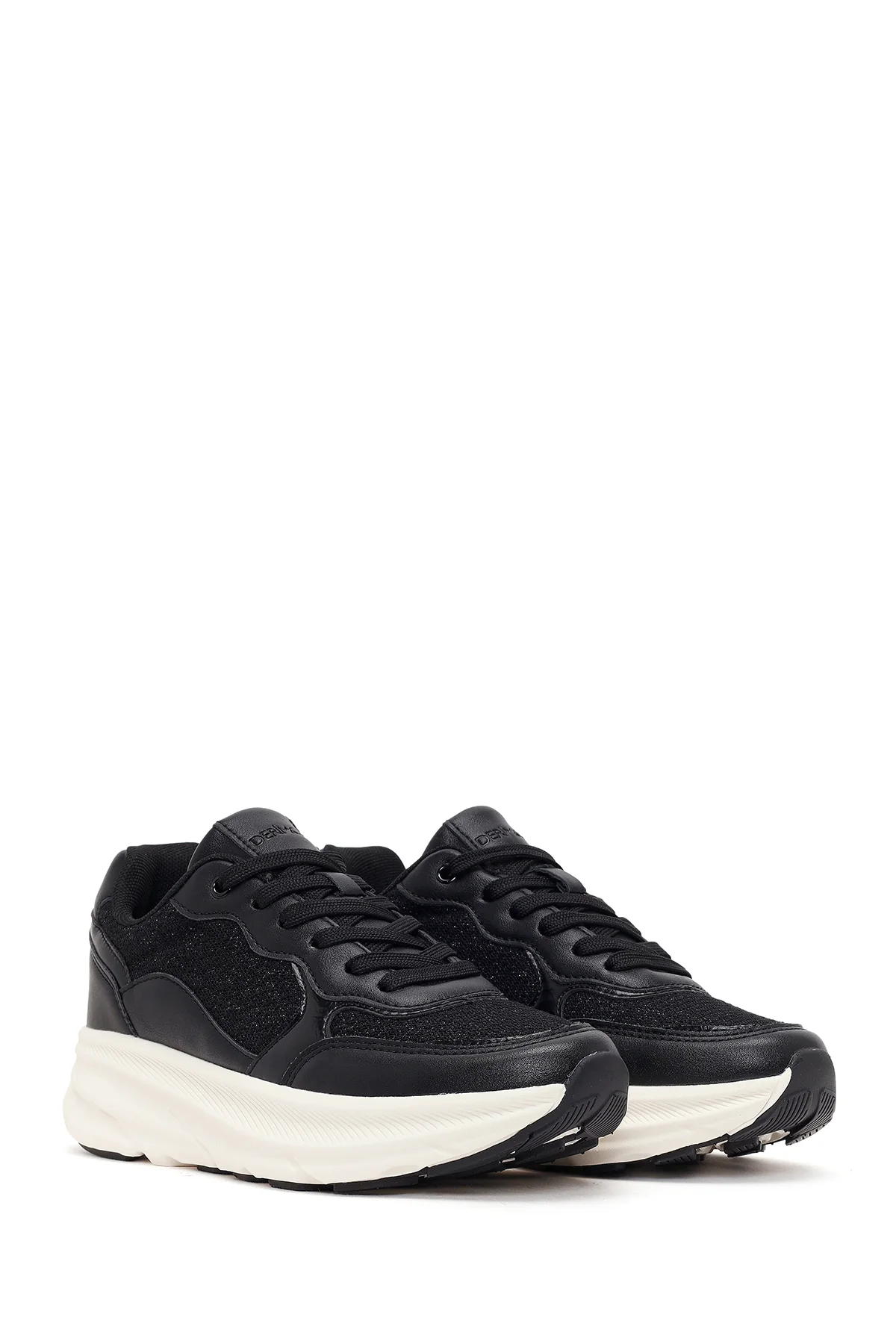 Kadın Siyah Bağcıklı Kalın Tabanlı Sneaker - Image 2