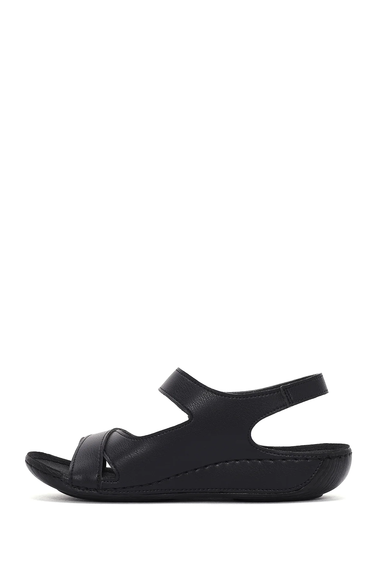 Kadın Siyah Bantlı Comfort Sandalet - Image 2