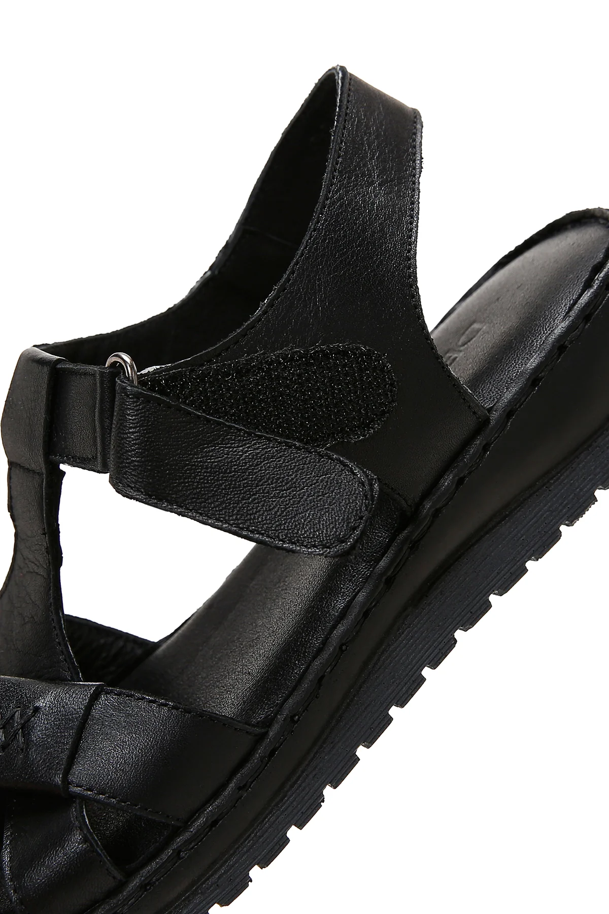 Kadın Siyah Bantlı Deri Comfort Sandalet - Image 7