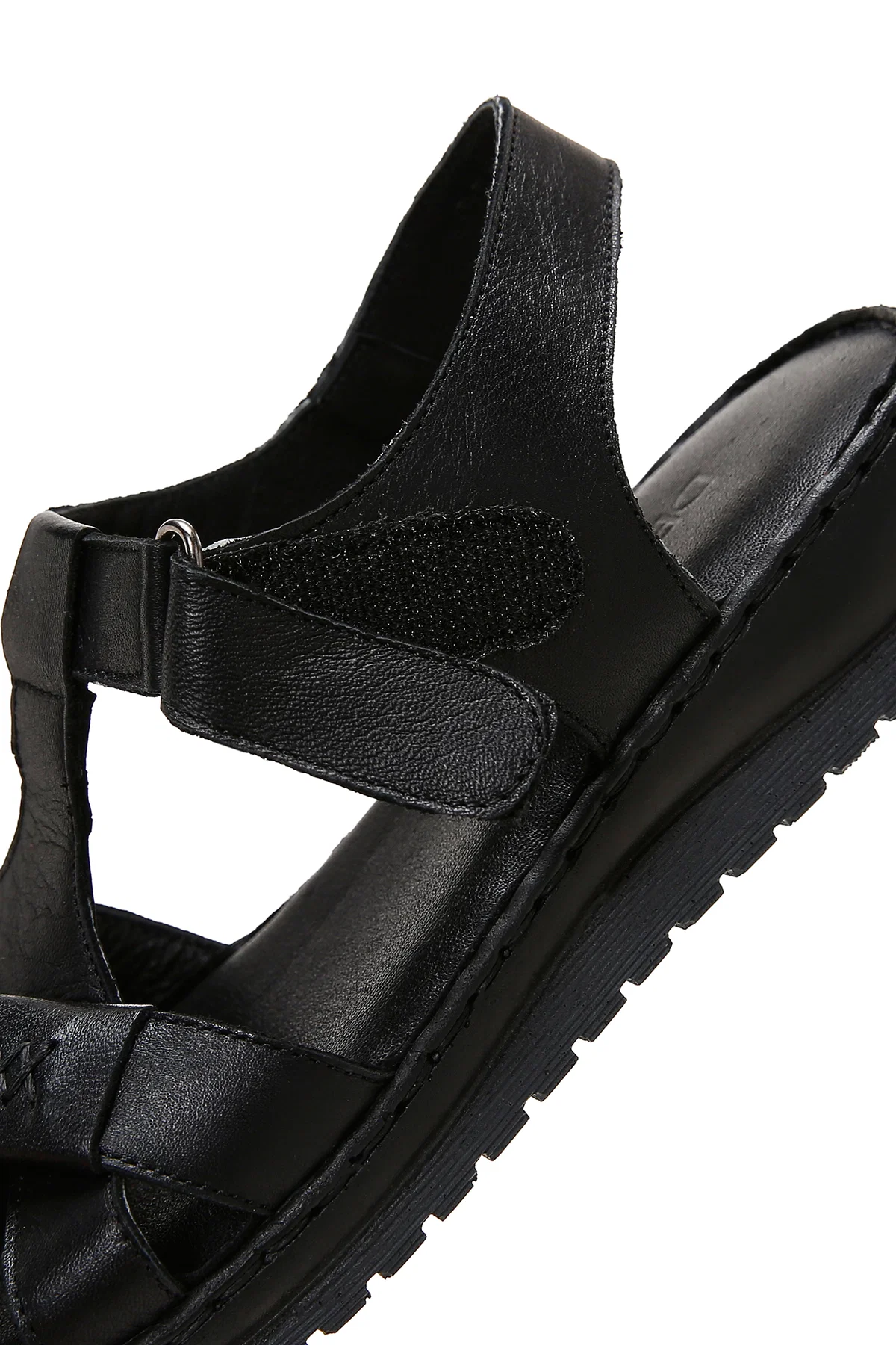 Kadın Siyah Bantlı Deri Comfort Sandalet - Image 7