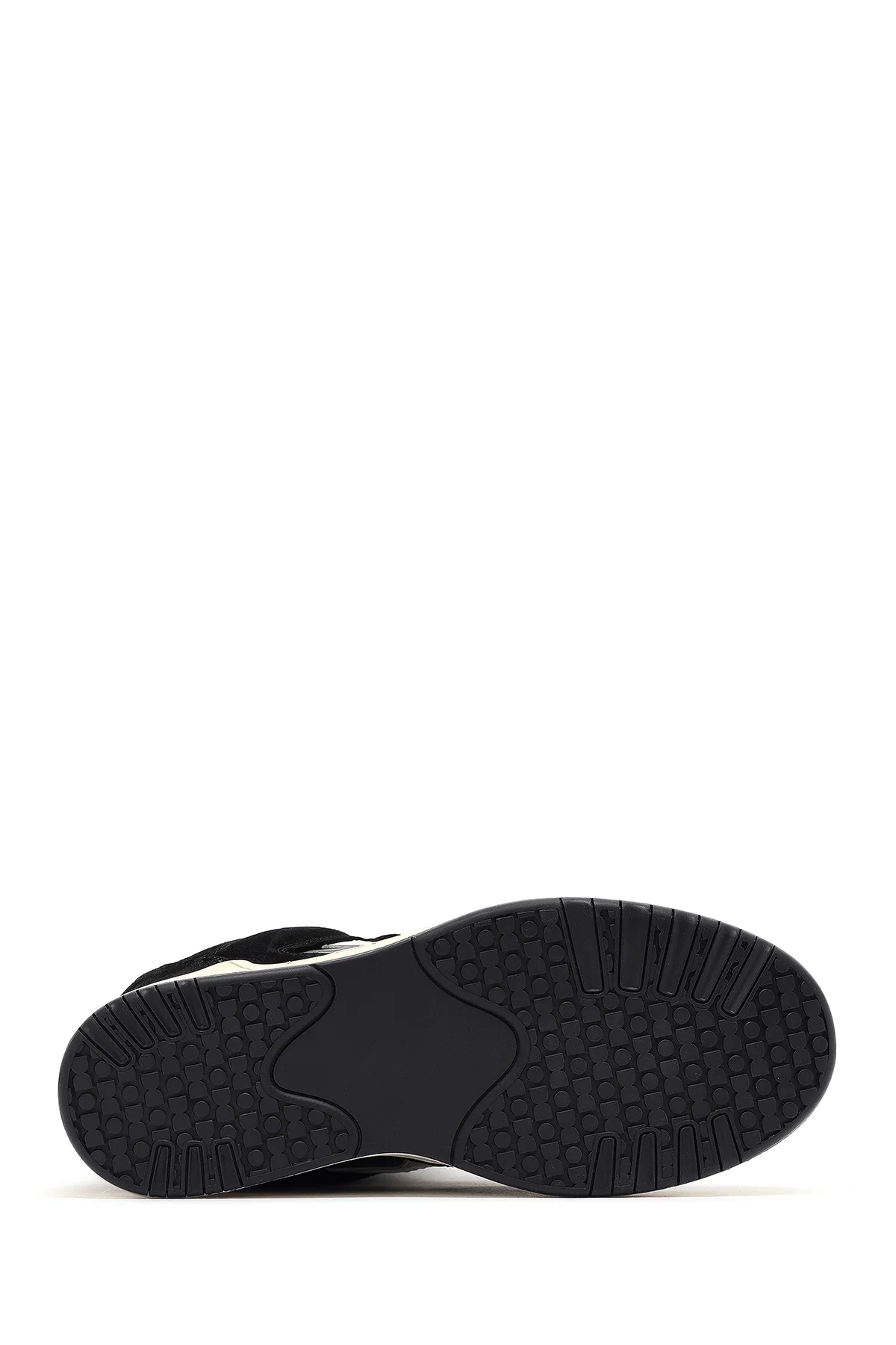 Kadın Siyah Bantlı Dolgu Topuklu Deri Sneaker - Image 4