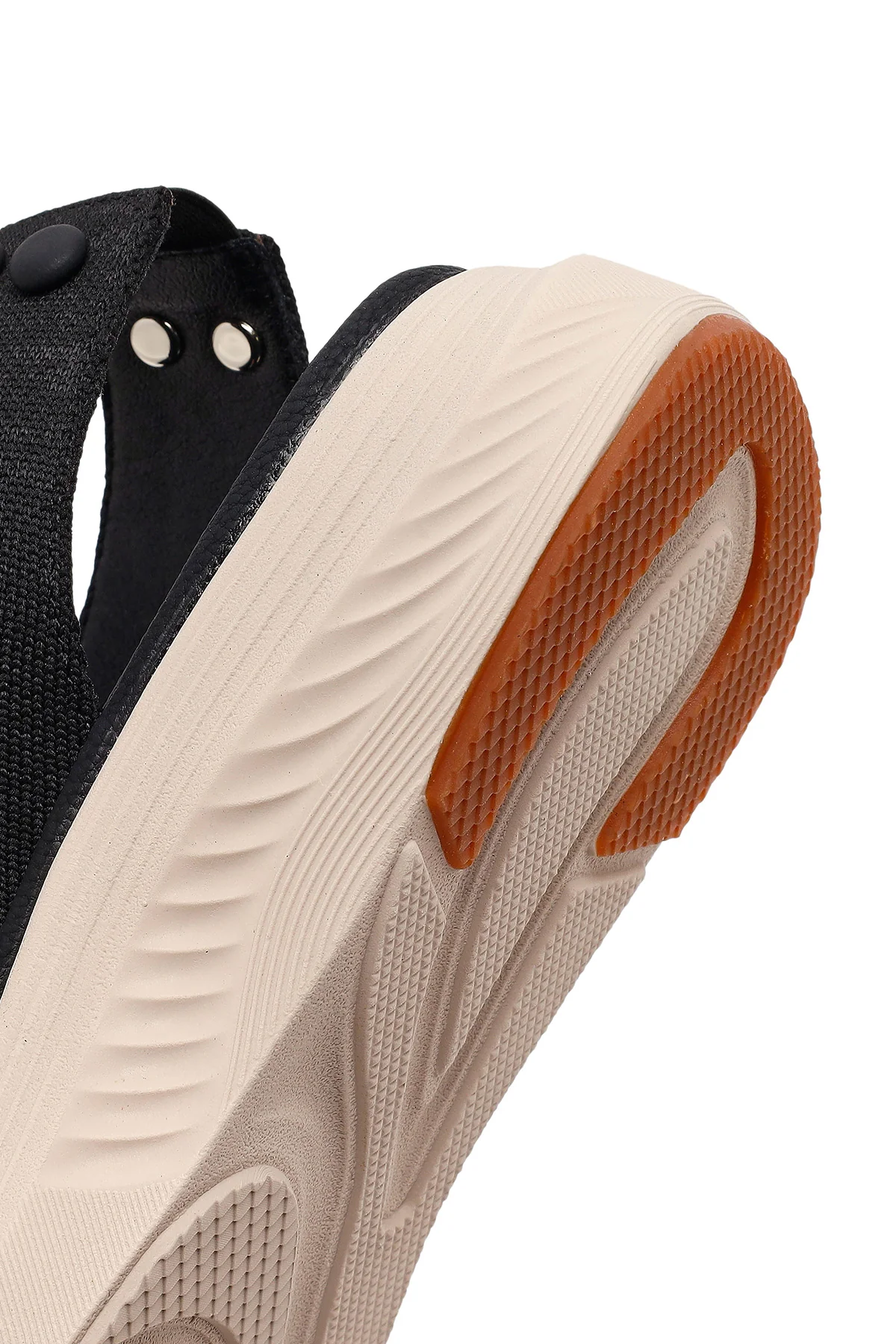 Kadın Siyah Bantlı Kalın Tabanlı Kumaş Comfort Sandalet - Image 8