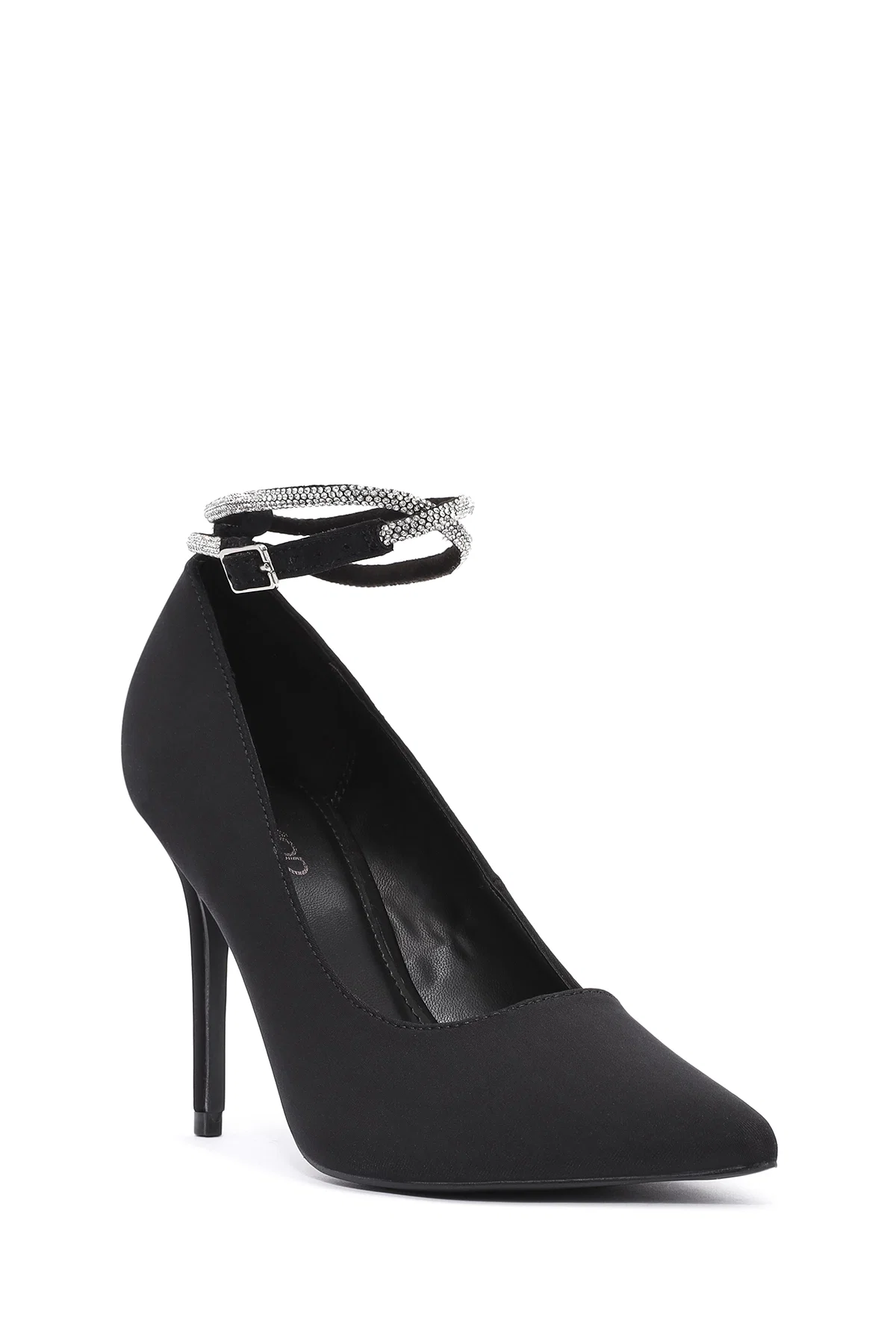 Kadın Siyah Bilekten Bağlamalı İnce Topuklu Stiletto - Image 7