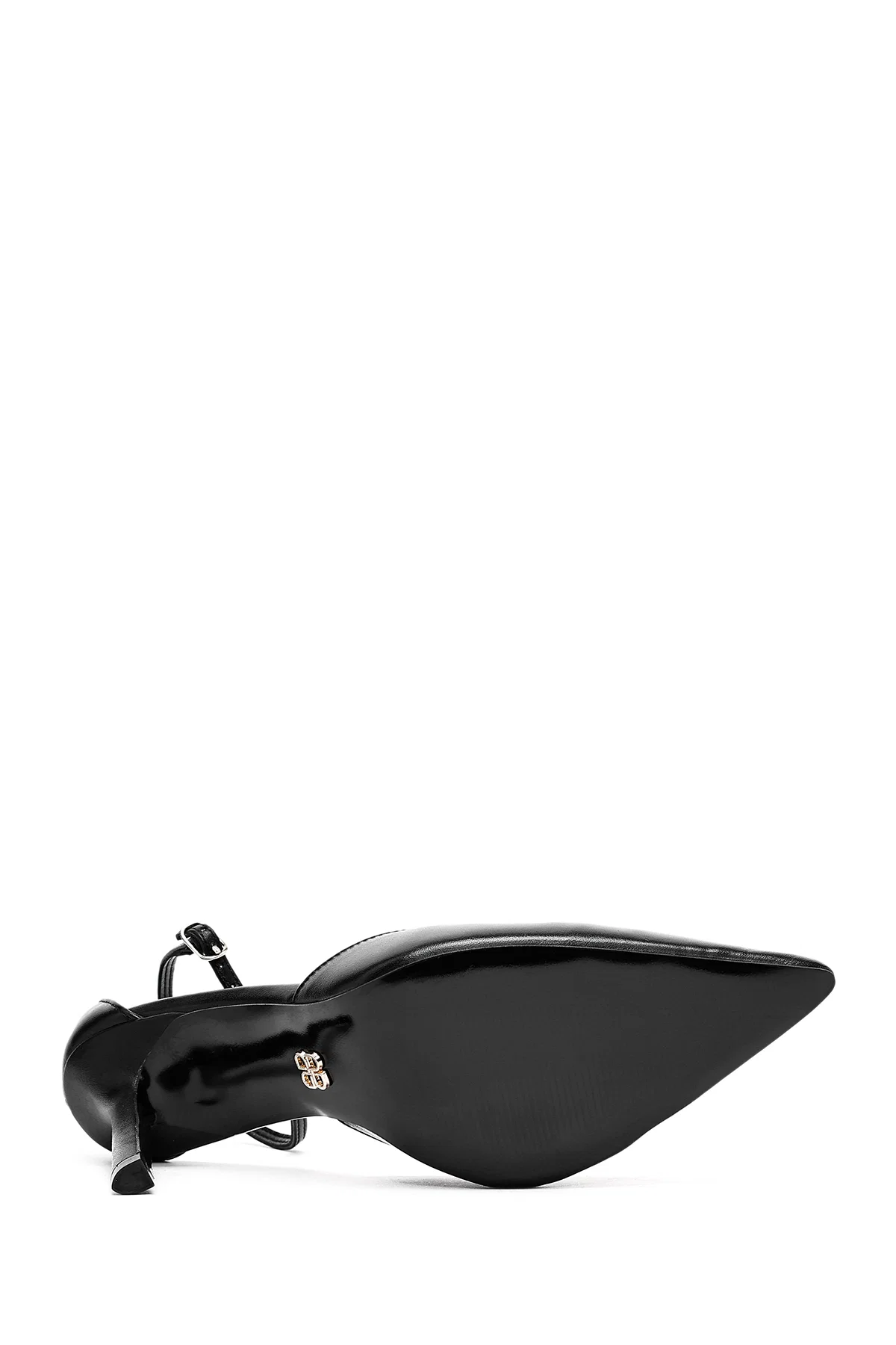 Kadın Siyah Bilekten Tokalı İnce Topuklu Deri Ayakkabı - Image 5