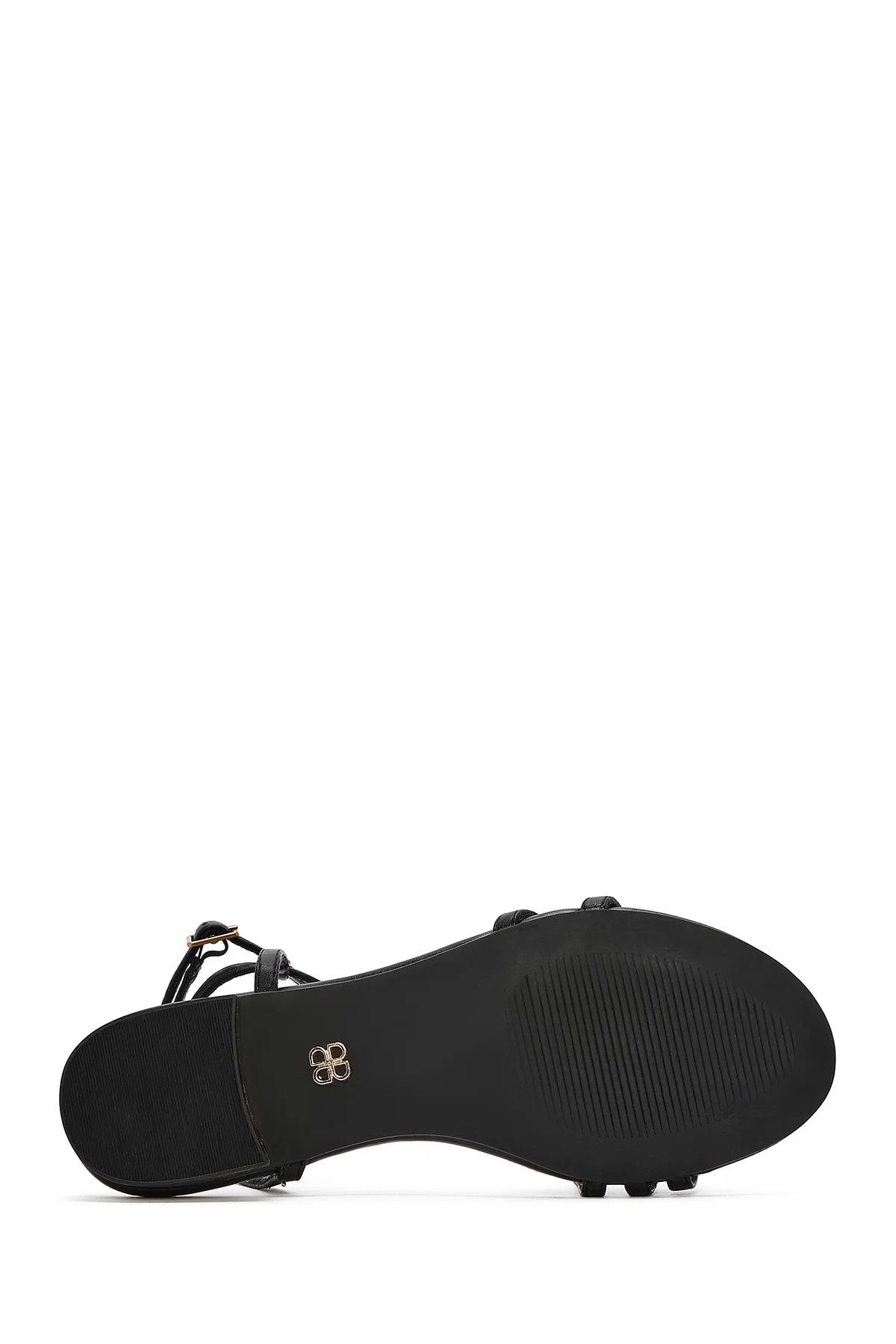 Kadın Siyah Bilekten Tokalı Taşlı Sandalet - Image 4