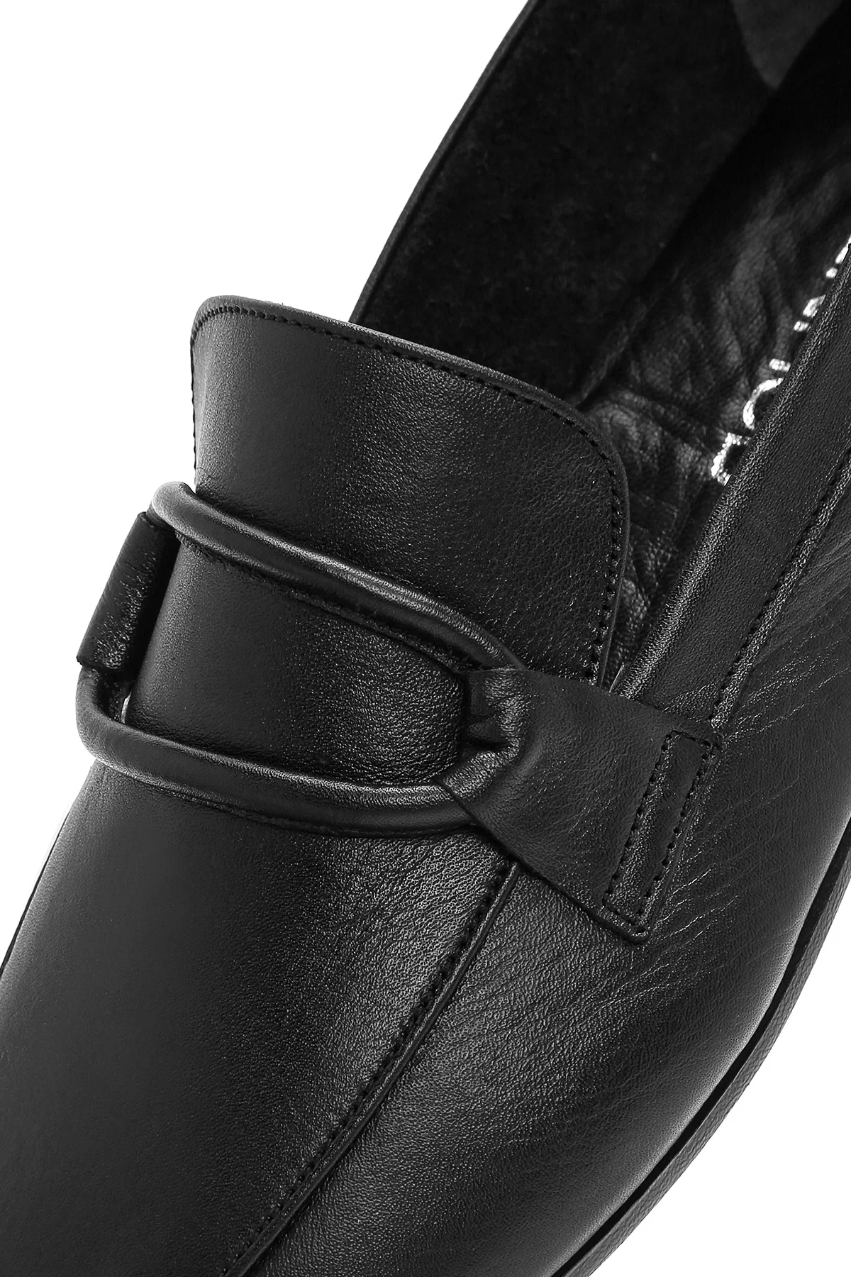 Kadın Siyah Deri Casual Loafer - Image 10