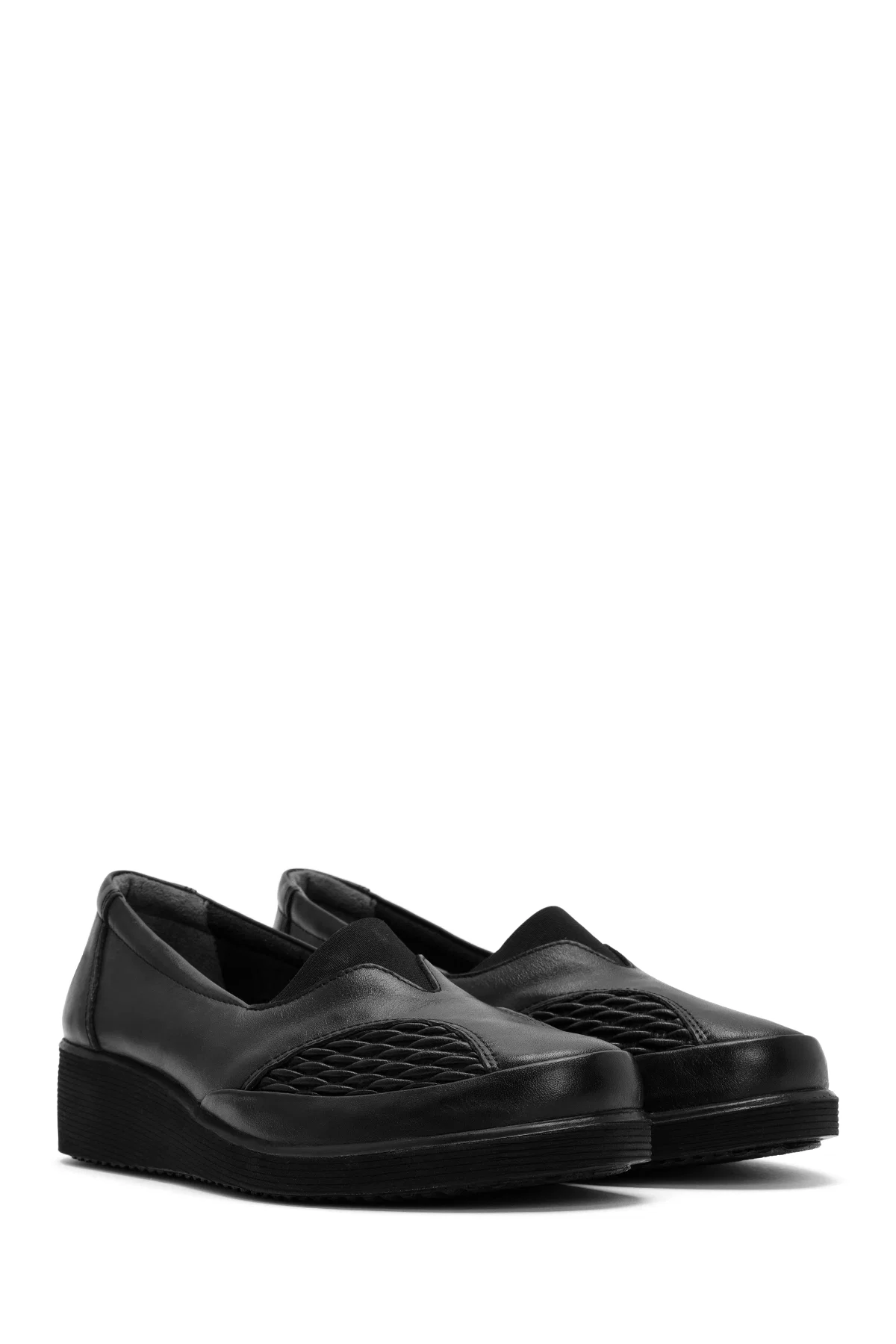 Kadın Siyah Deri Comfort Ayakkabı - Image 3