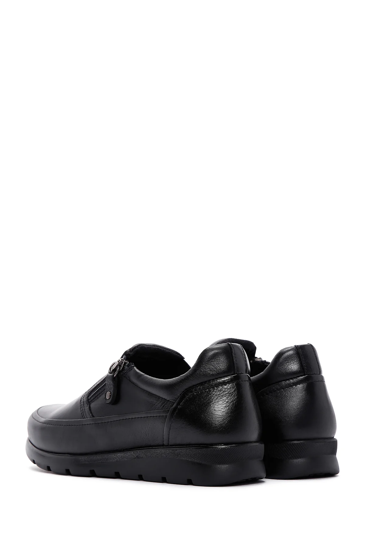 Kadın Siyah Deri Comfort Casual Ayakkabı - Image 5