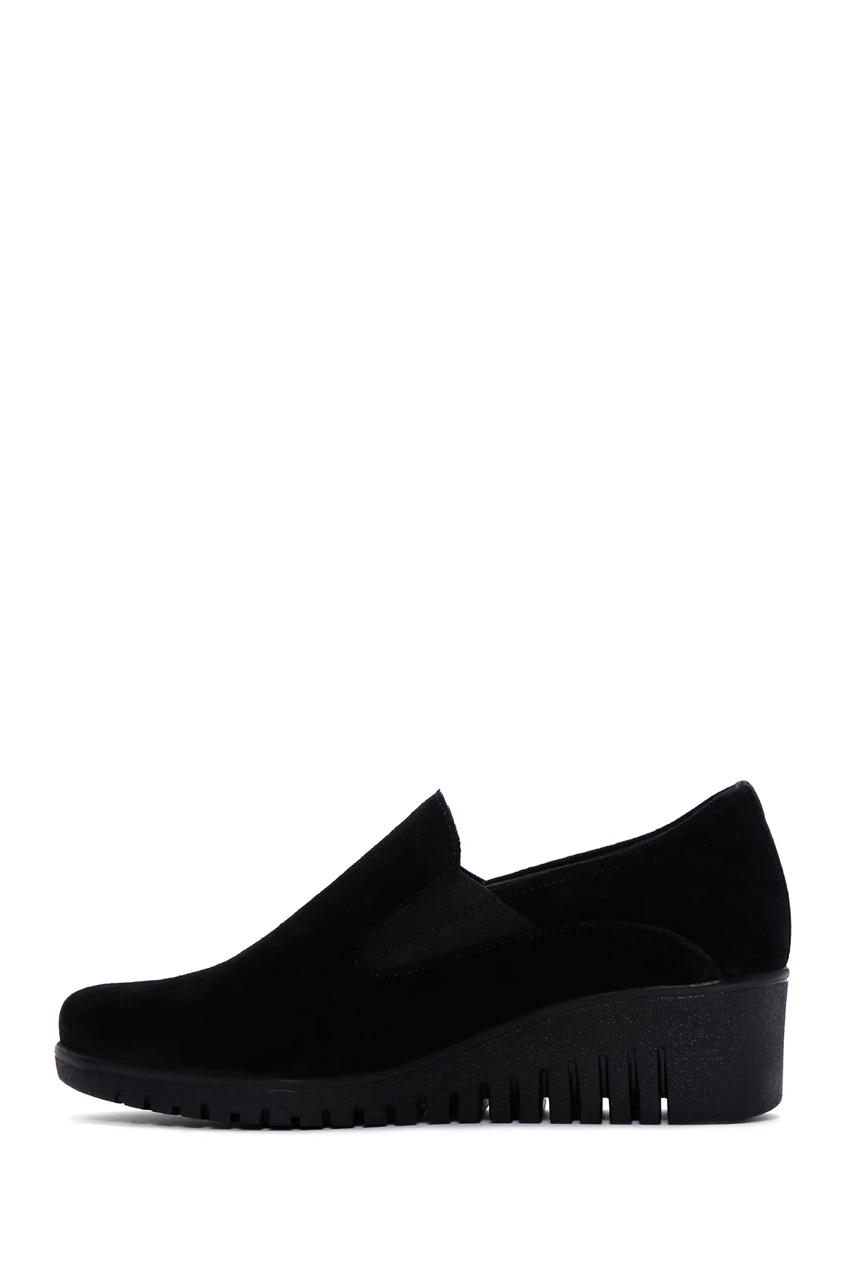 Kadın Siyah Deri Comfort Dolgu Topuklu Loafer - Image 2
