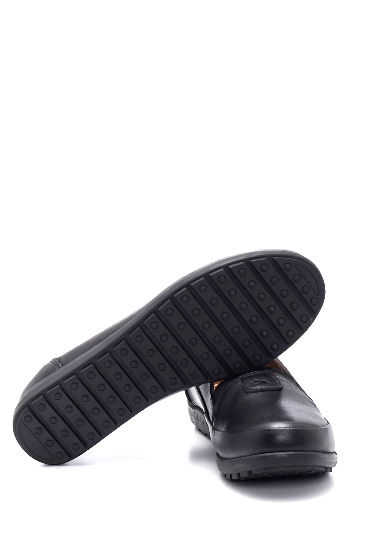 Kadın Siyah Deri Comfort Loafer - Image 4
