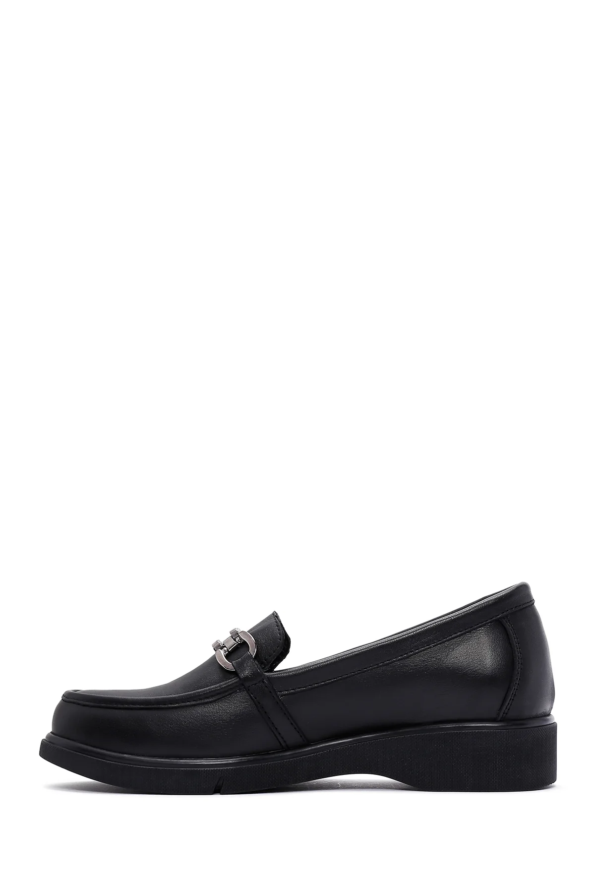 Kadın Siyah Deri Comfort Loafer - Image 2