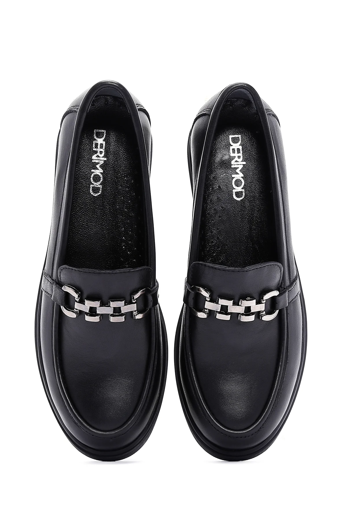 Kadın Siyah Deri Comfort Loafer - Image 6