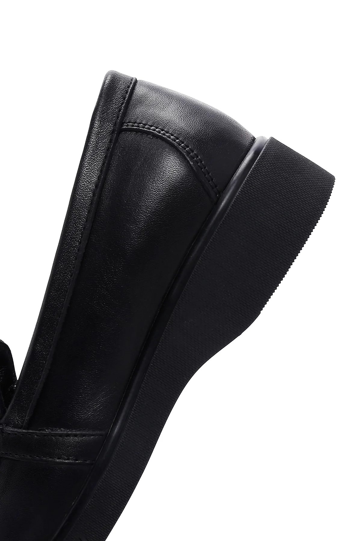 Kadın Siyah Deri Comfort Loafer - Image 7