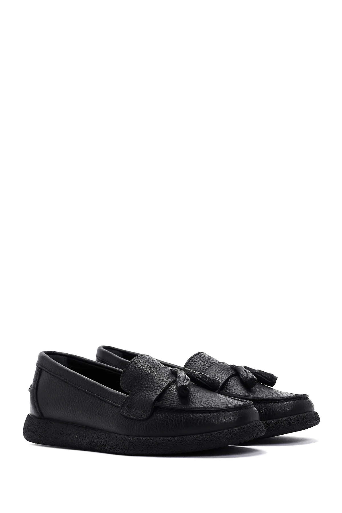Kadın Siyah Deri Comfort Loafer - Image 3