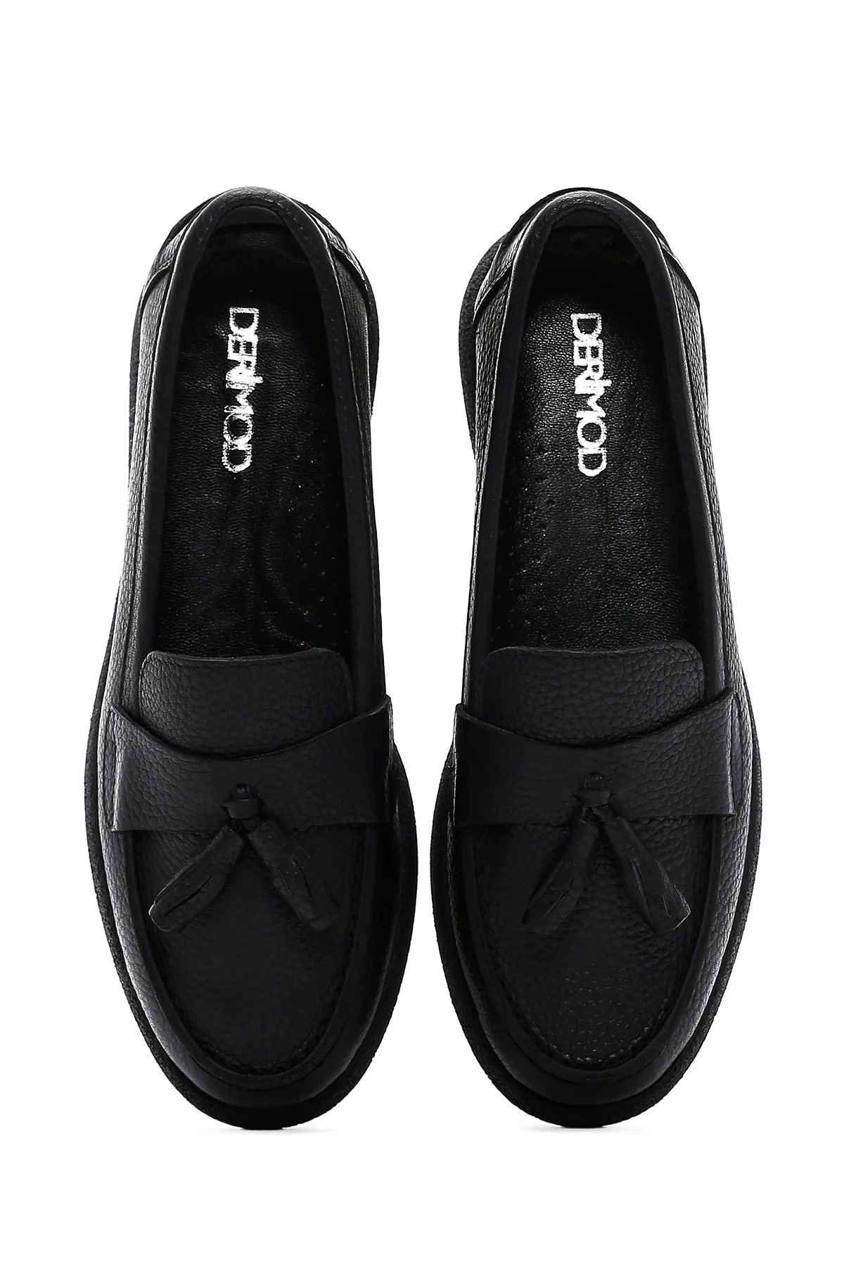 Kadın Siyah Deri Comfort Loafer - Image 6