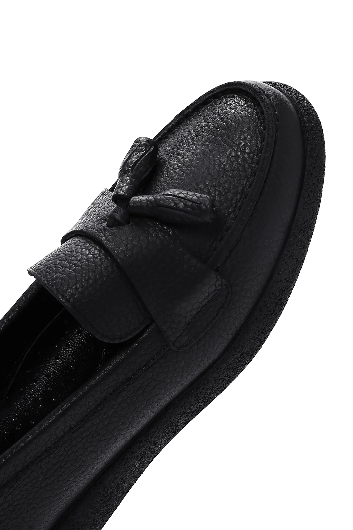 Kadın Siyah Deri Comfort Loafer - Image 9