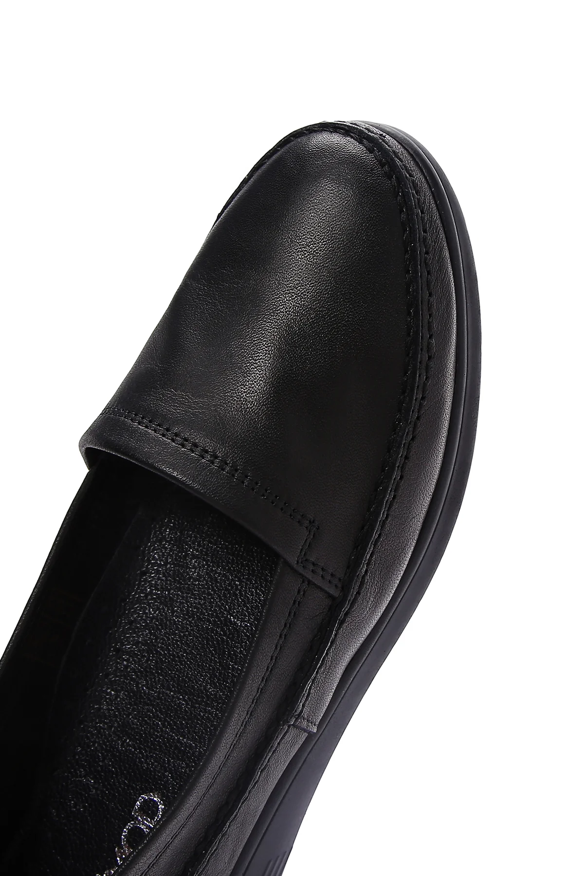 Kadın Siyah Deri Comfort Loafer - Image 9