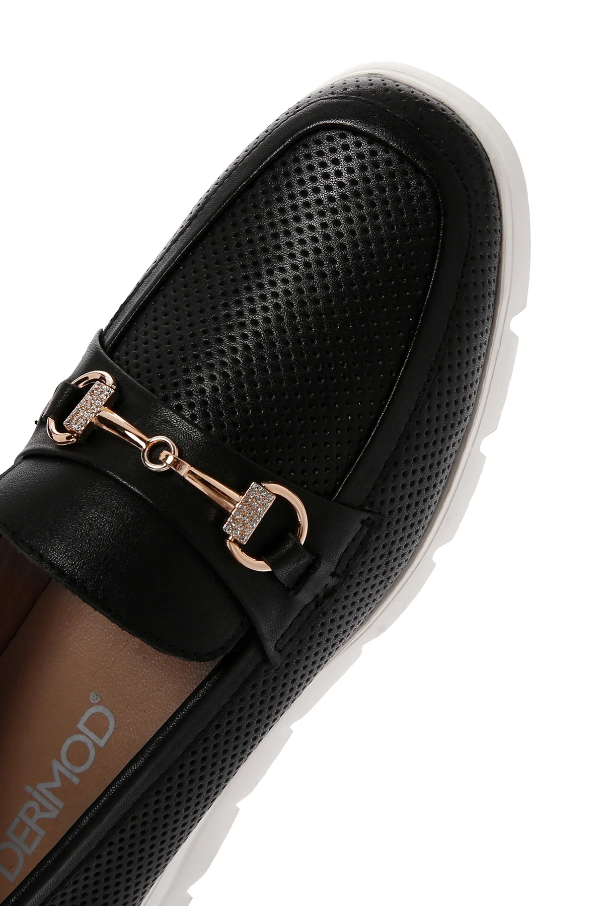 Kadın Siyah Deri Comfort Loafer - Image 8