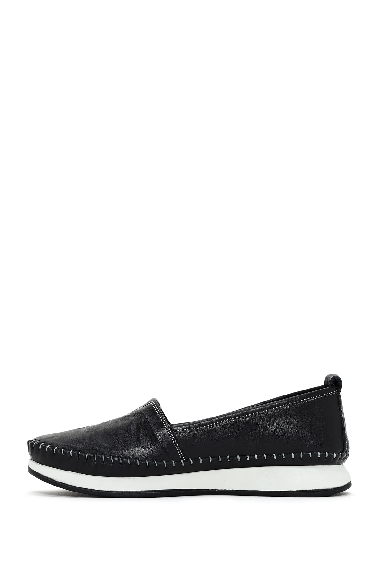 Kadın Siyah Deri Comfort Loafer - Image 2