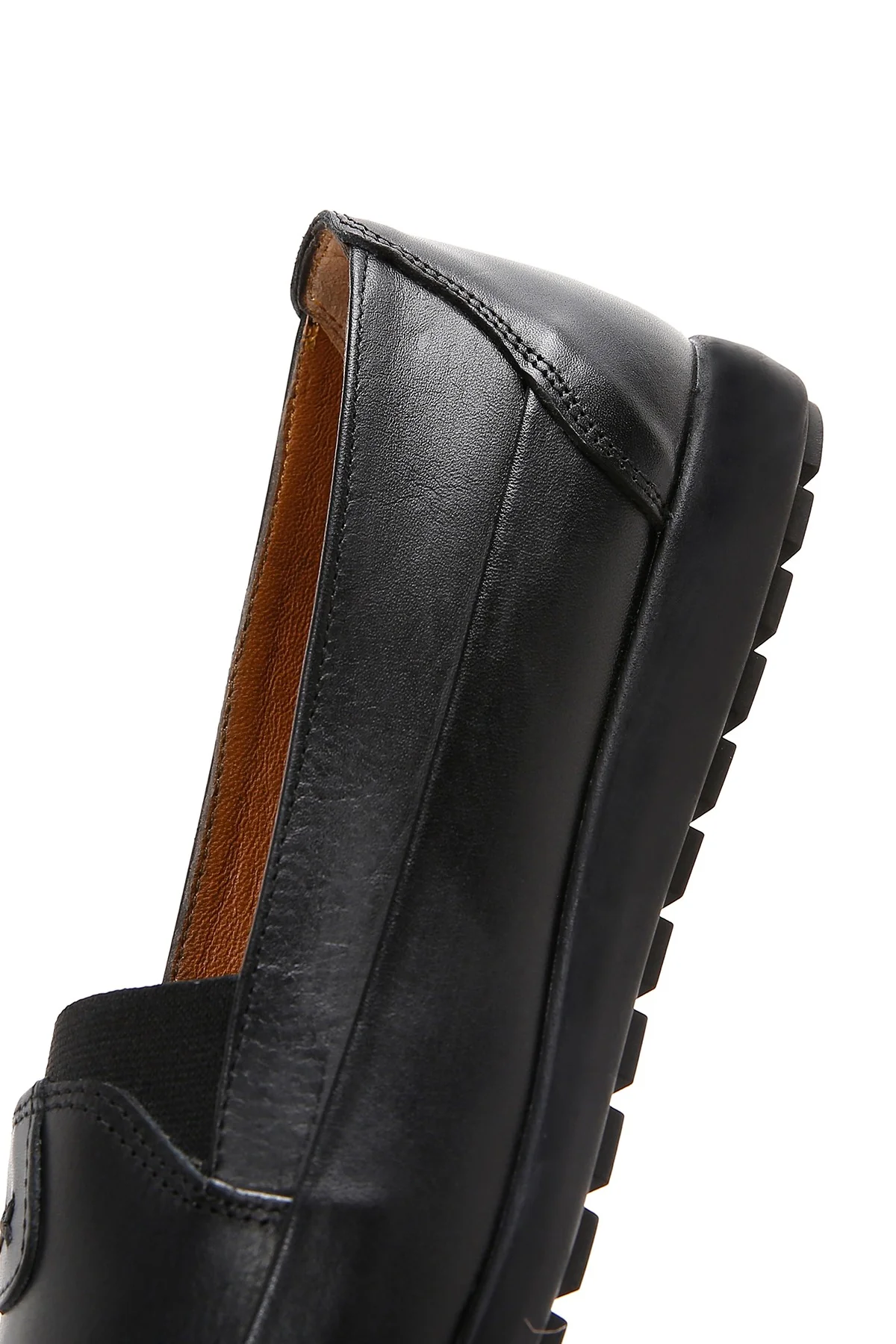 Kadın Siyah Deri Comfort Loafer - Image 7