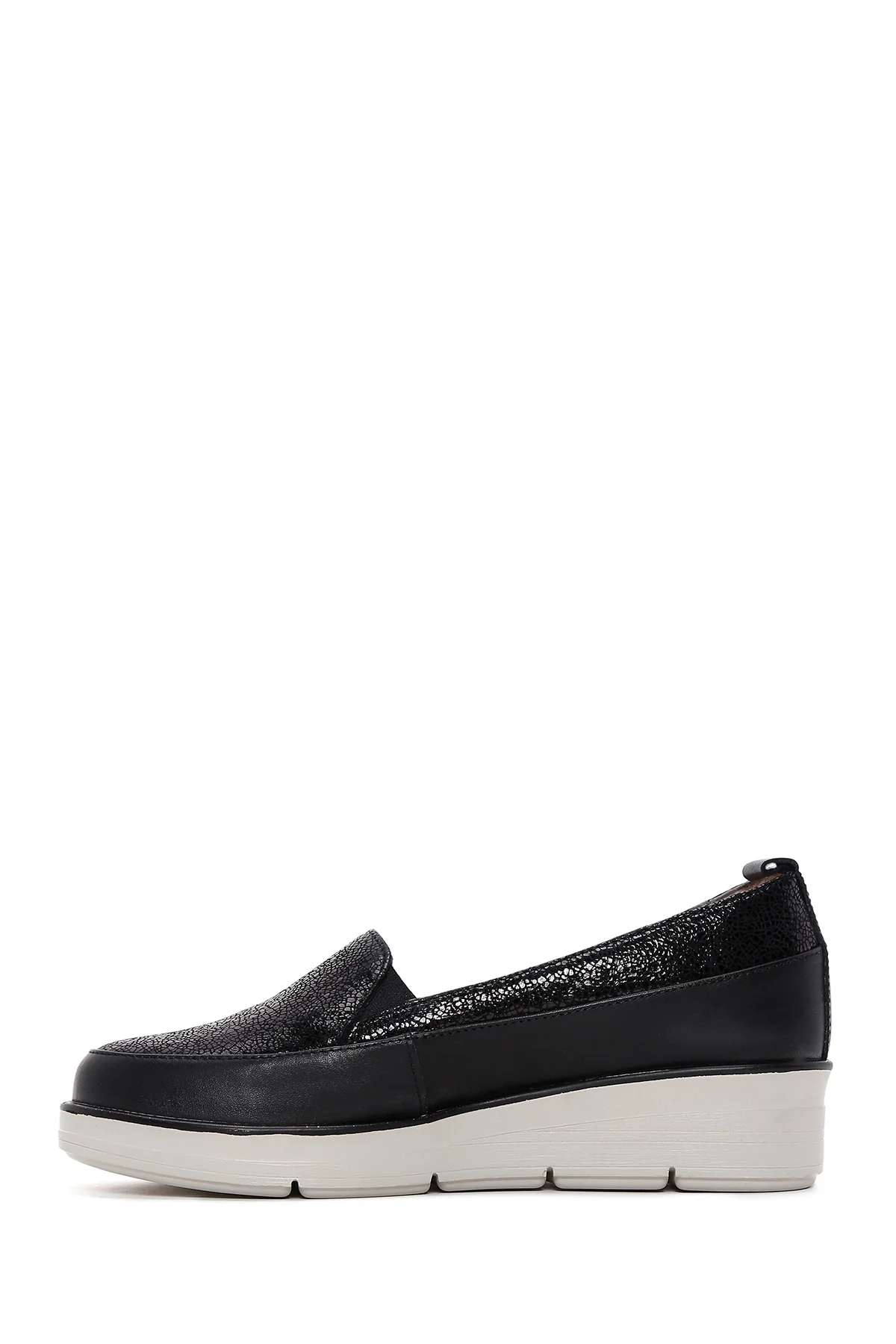 Kadın Siyah Deri Comfort Loafer - Image 2