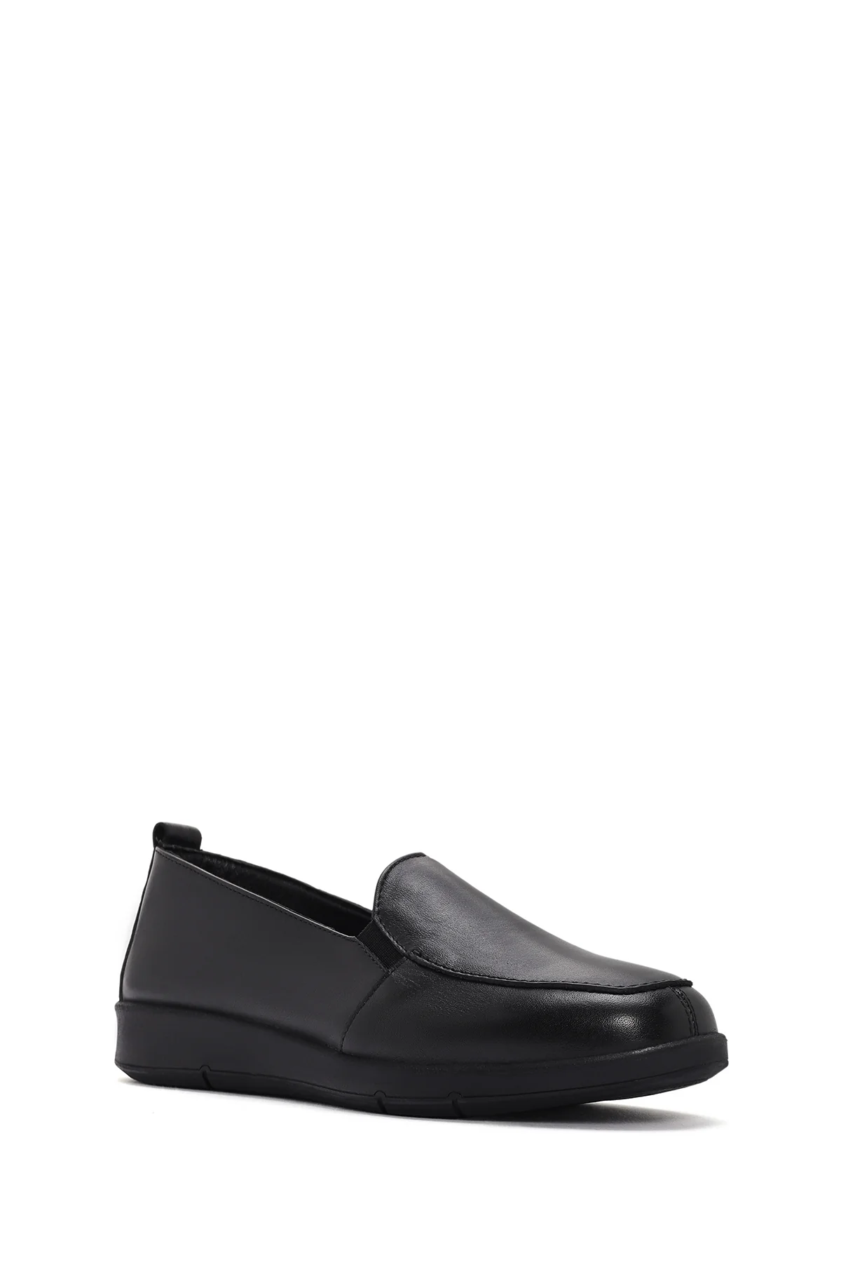 Kadın Siyah Deri Comfort Loafer - Image 6