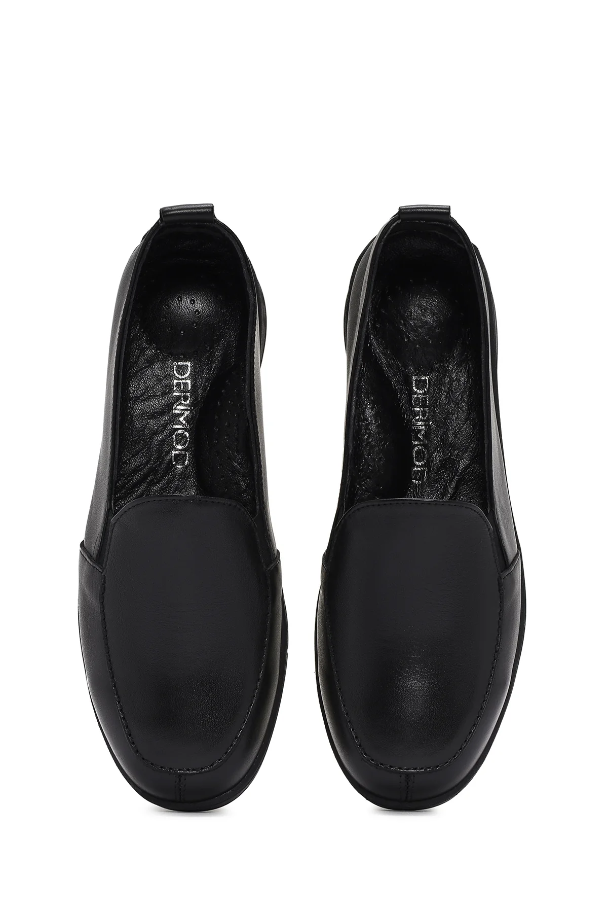 Kadın Siyah Deri Comfort Loafer - Image 7