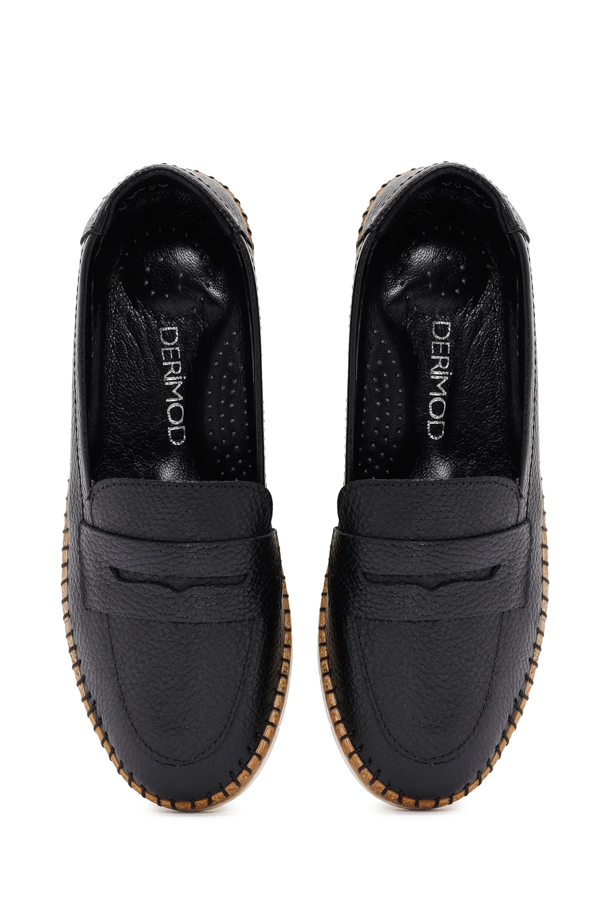 Kadın Siyah Deri Comfort Loafer - Image 7