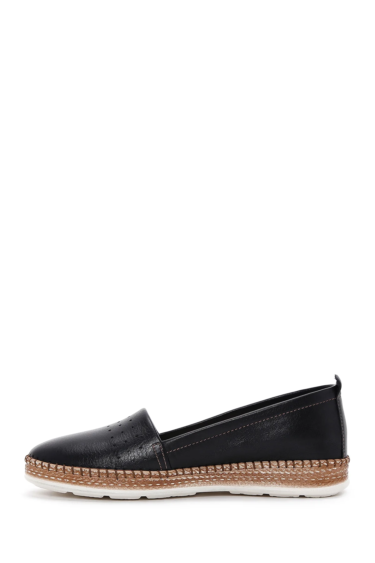 Kadın Siyah Deri Comfort Loafer - Image 2