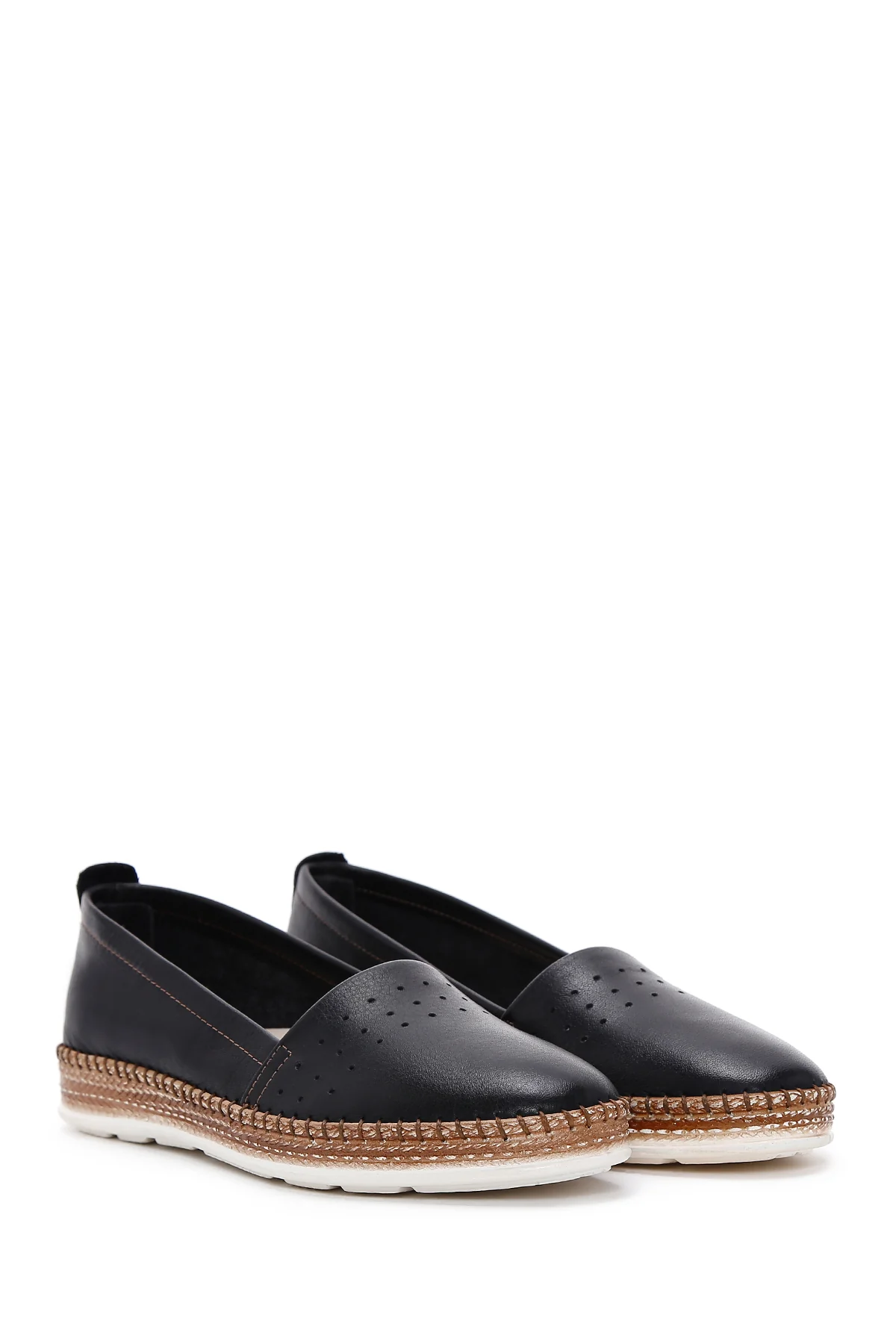 Kadın Siyah Deri Comfort Loafer - Image 3