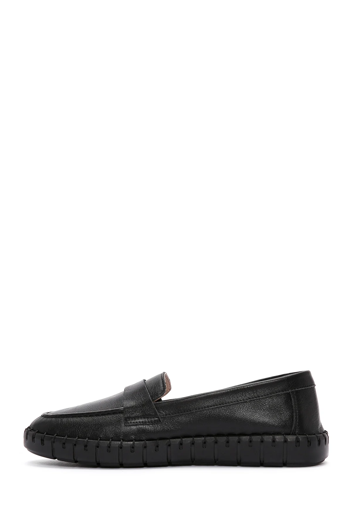 Kadın Siyah Deri Comfort Loafer - Image 2