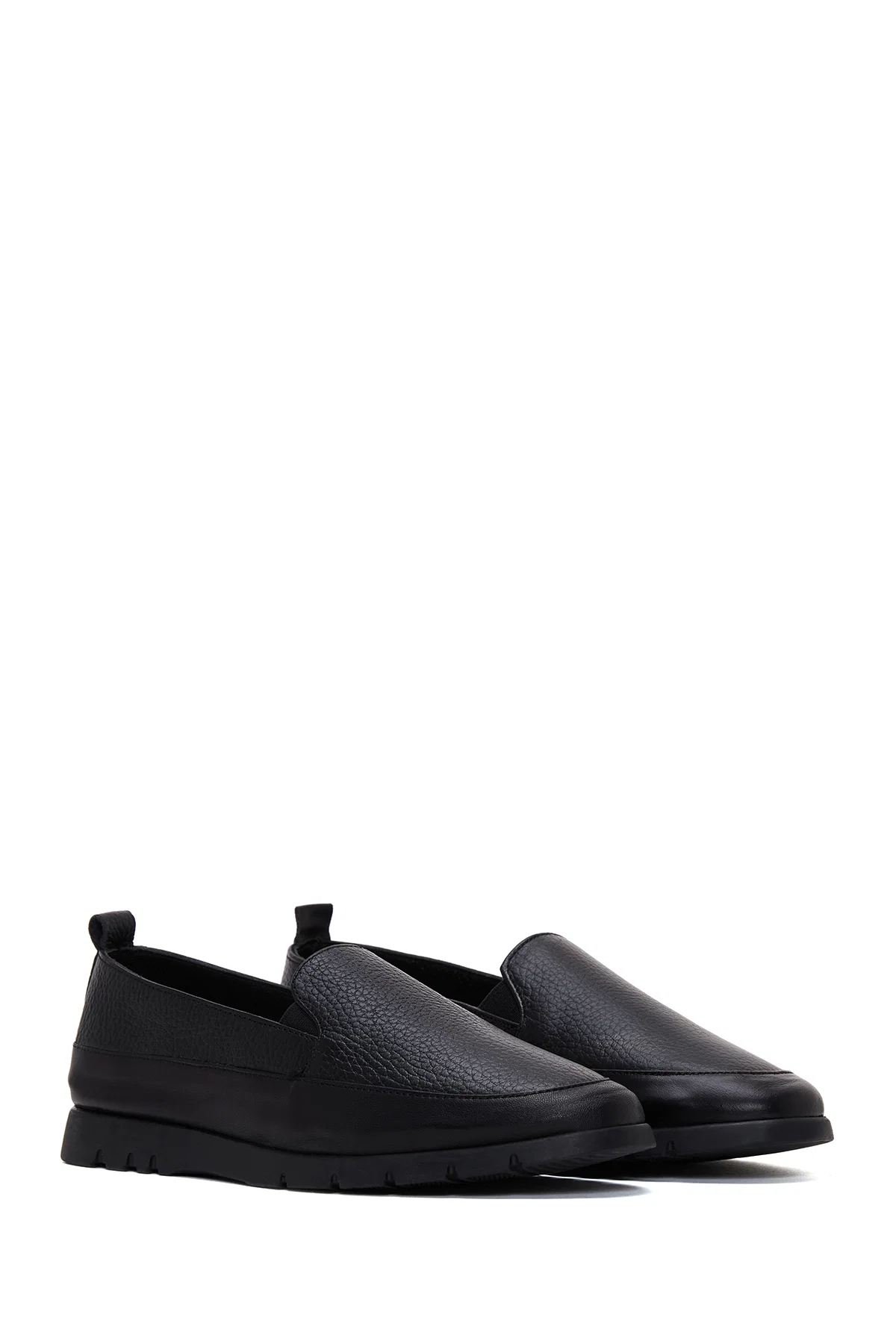 Kadın Siyah Deri Comfort Loafer - Image 3
