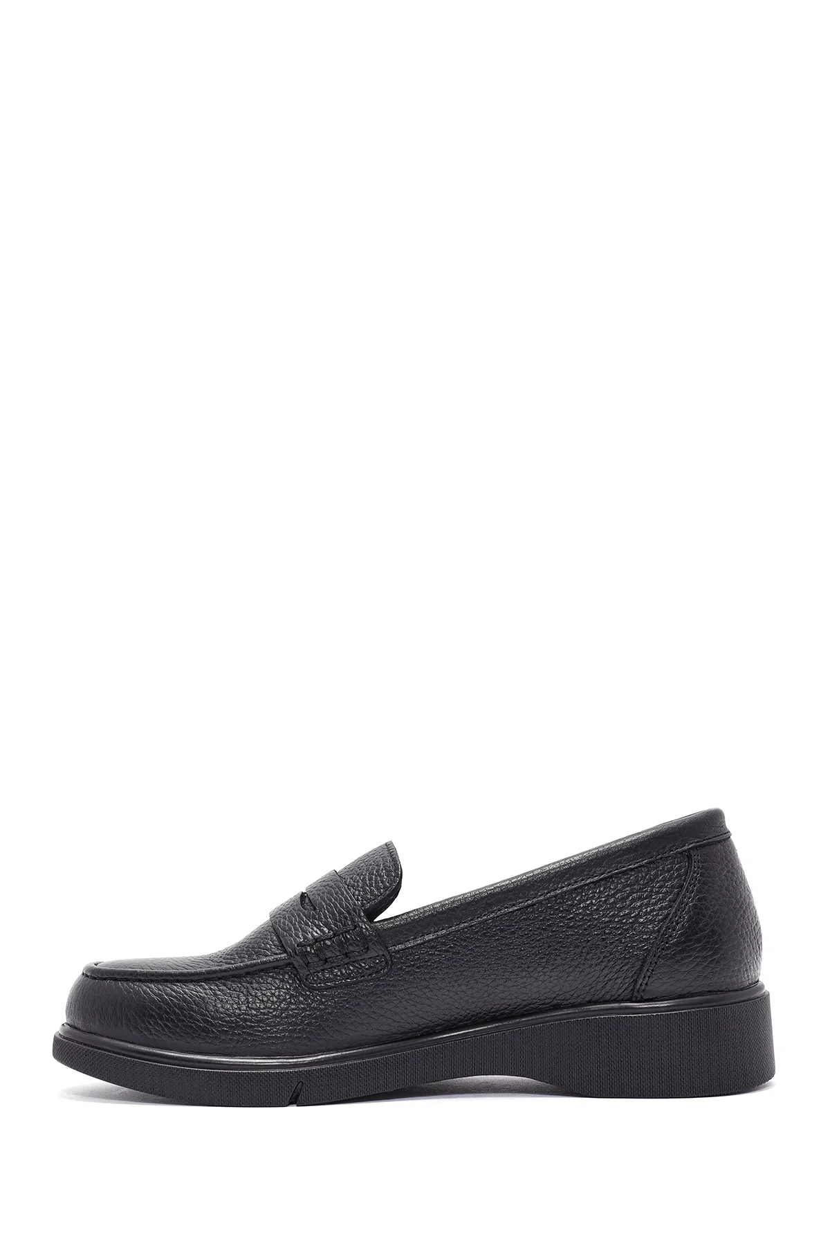 Kadın Siyah Deri Comfort Loafer - Image 2