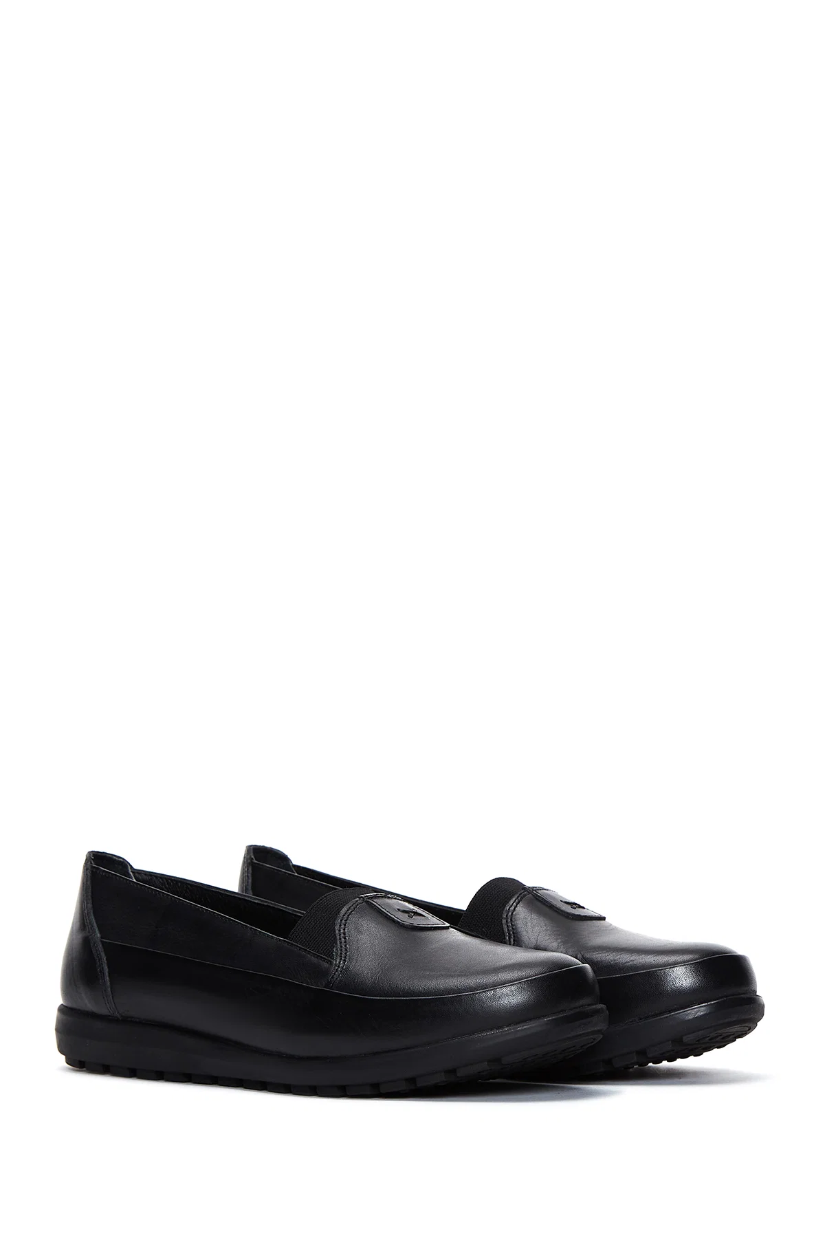 Kadın Siyah Deri Comfort Loafer - Image 3