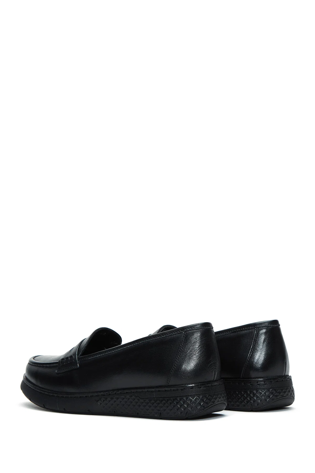 Kadın Siyah Deri Comfort Loafer - Image 5