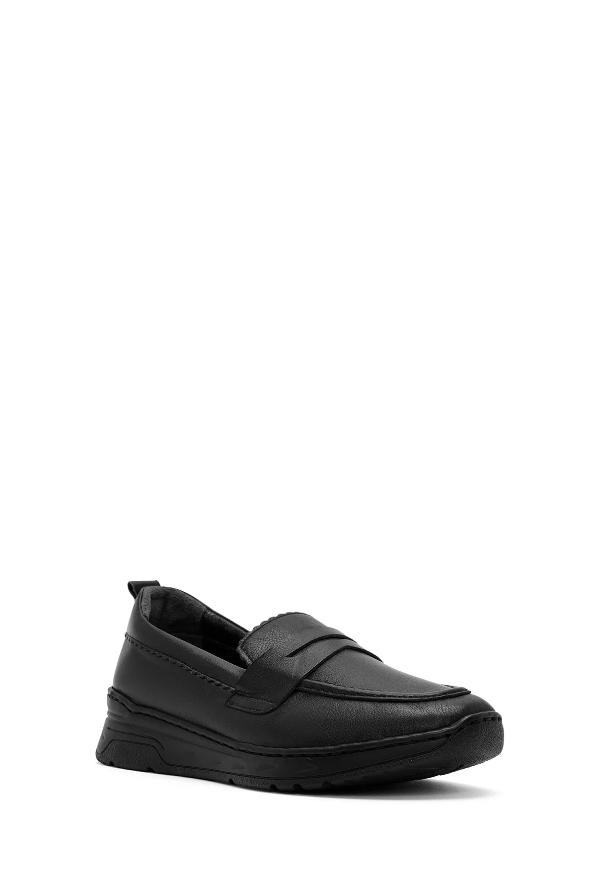 Kadın Siyah Deri Comfort Loafer - Image 6