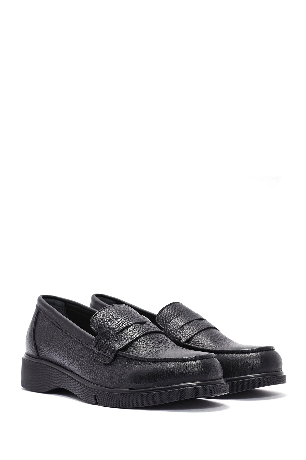 Kadın Siyah Deri Comfort Loafer - Image 3