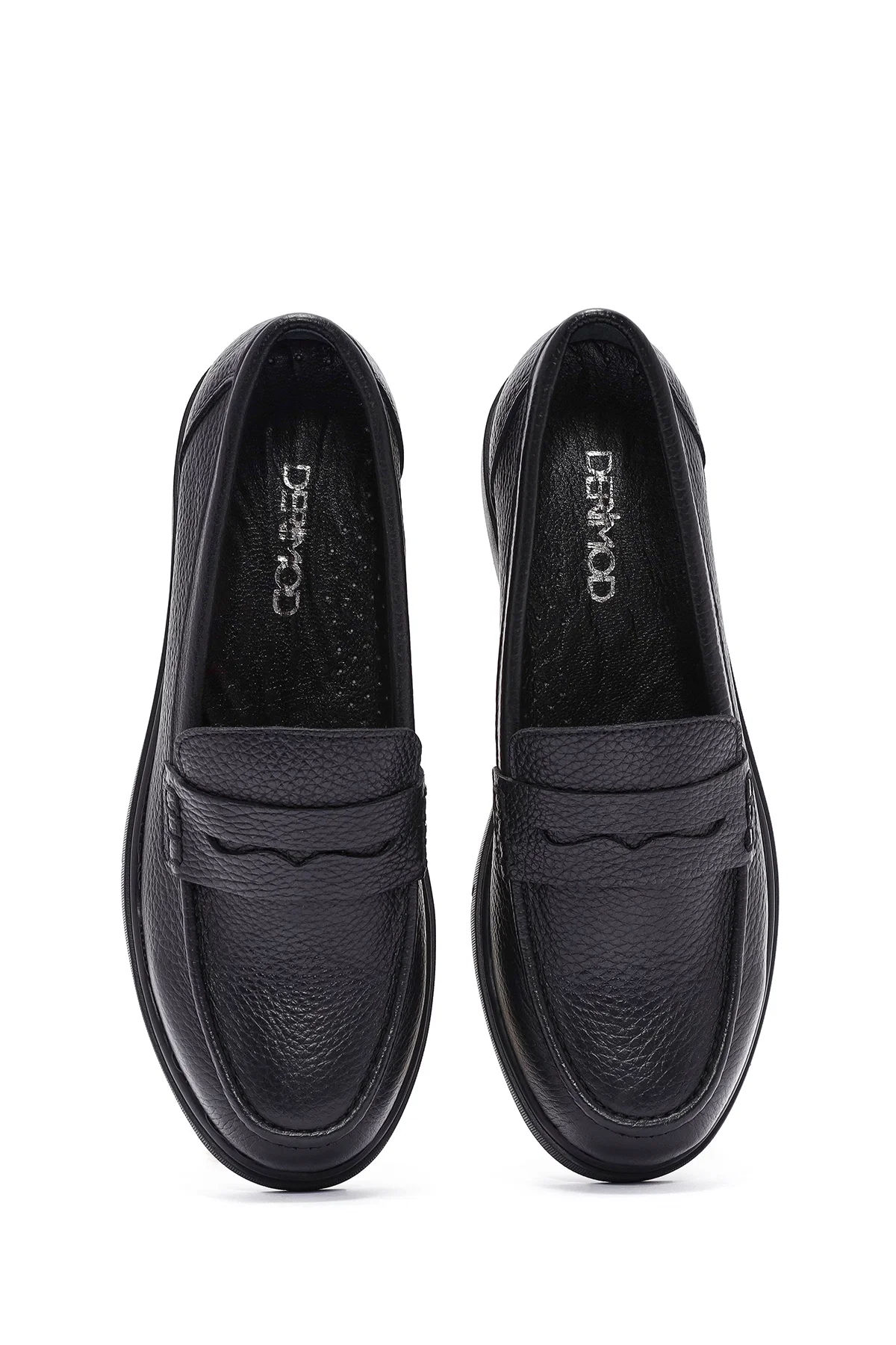 Kadın Siyah Deri Comfort Loafer - Image 7